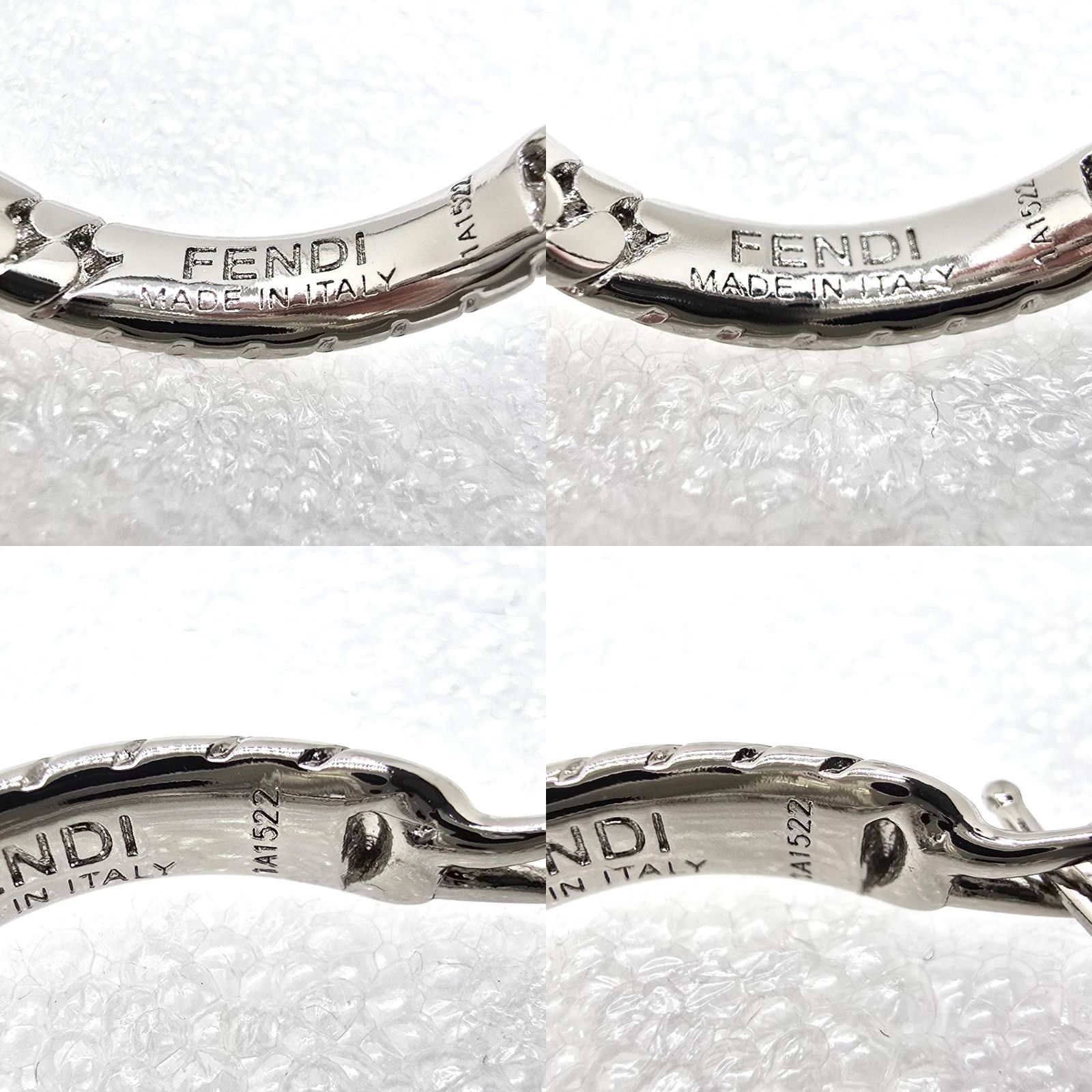 FENDI フェンディ 8AG992 バゲット スモール フープ ピアス 両耳 