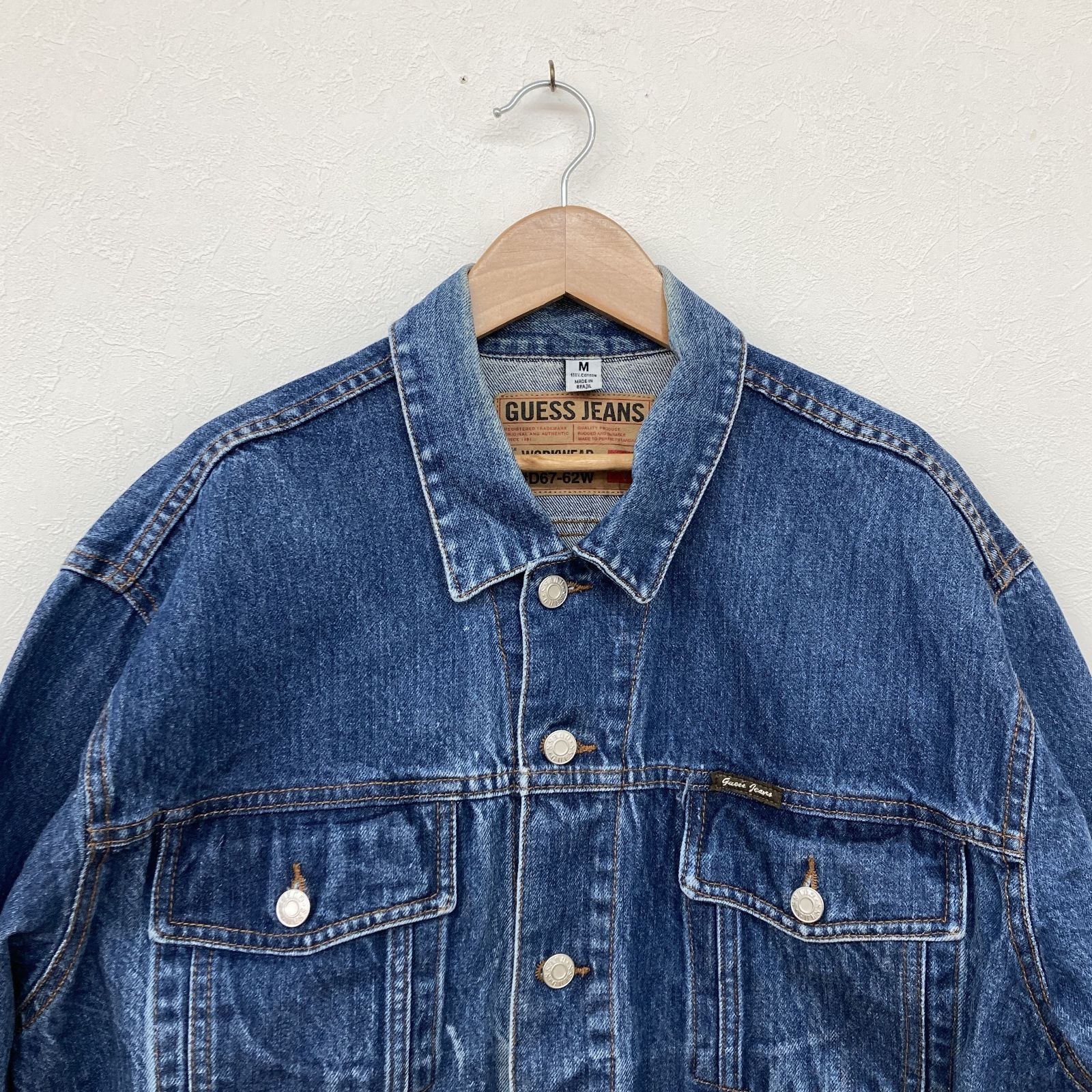 ☆美品 GUESS JEANS ゲスジーンズ 青 Gジャン・ヴィンテージデニム 