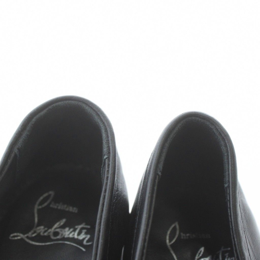 クリスチャンルブタン　リボン付きフラットパンプス　ブラック　36 クリスチャンルブタン Christian louboutin パンプス レザー スクエア
