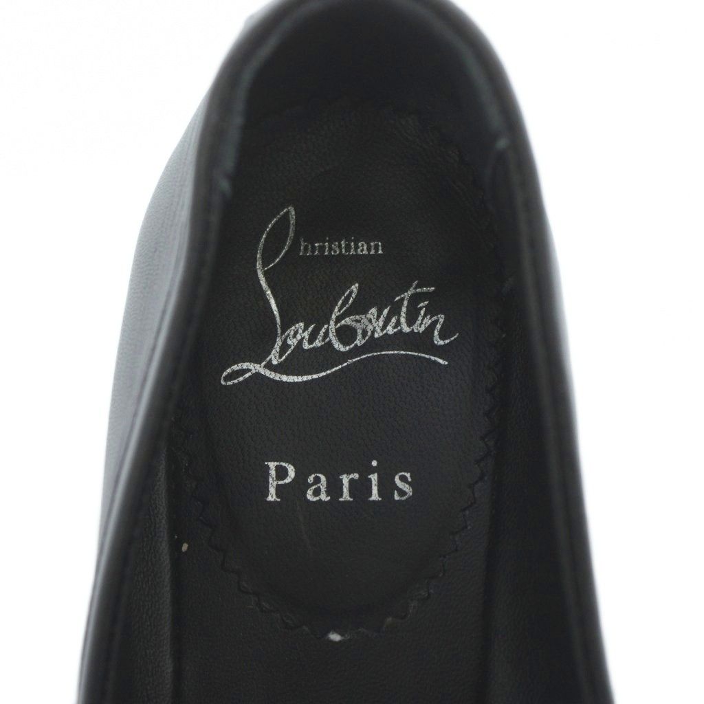クリスチャンルブタン　リボン付きフラットパンプス　ブラック　36 Christian Louboutin クリスチャンルブタン パンプス レザー ブラック