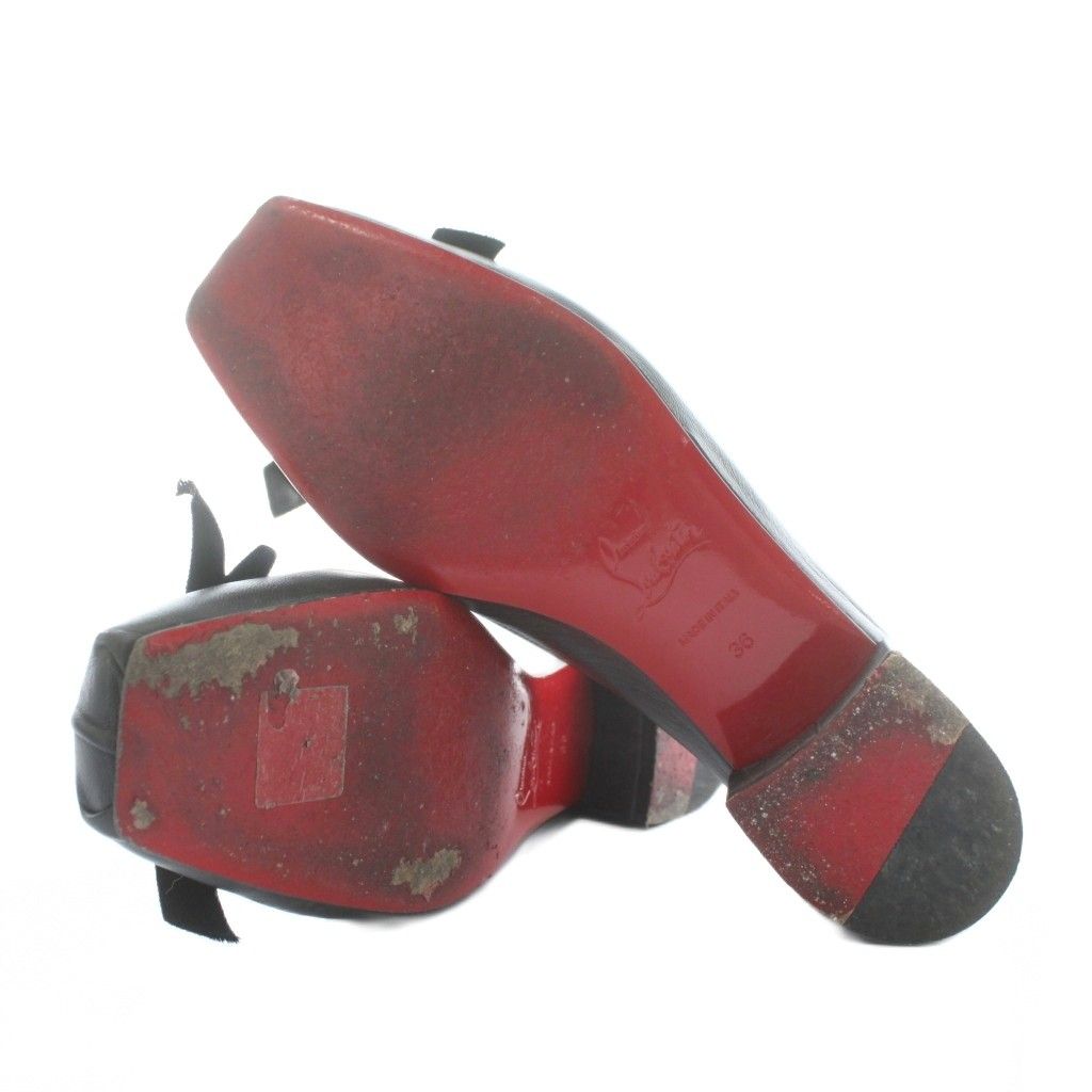 クリスチャンルブタン Christian louboutin パンプス レザー スクエア