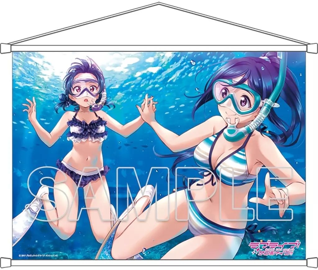 中古】タペストリー(大型) 松浦果南＆津島善子 B2タペストリー Aqours