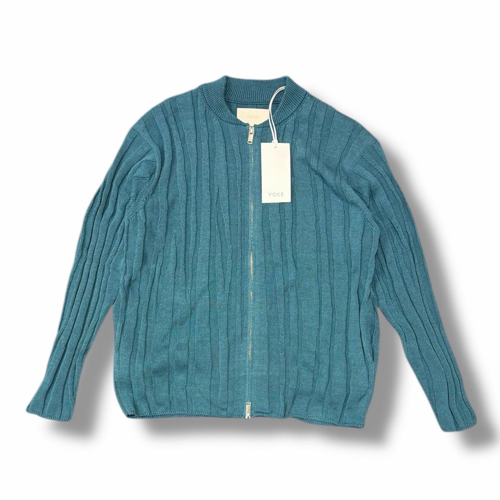 参考上代41800円 未使用 YOKE 25SS RANDOM RIB ZIP KNIT BLOUSON 