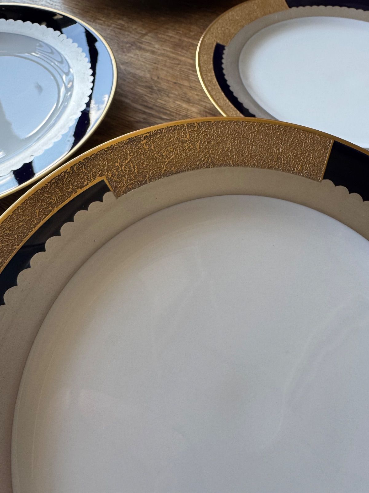  オールド大倉 マロン印 瑠璃金銀彩プレートセット 大正モダン 皿 食器