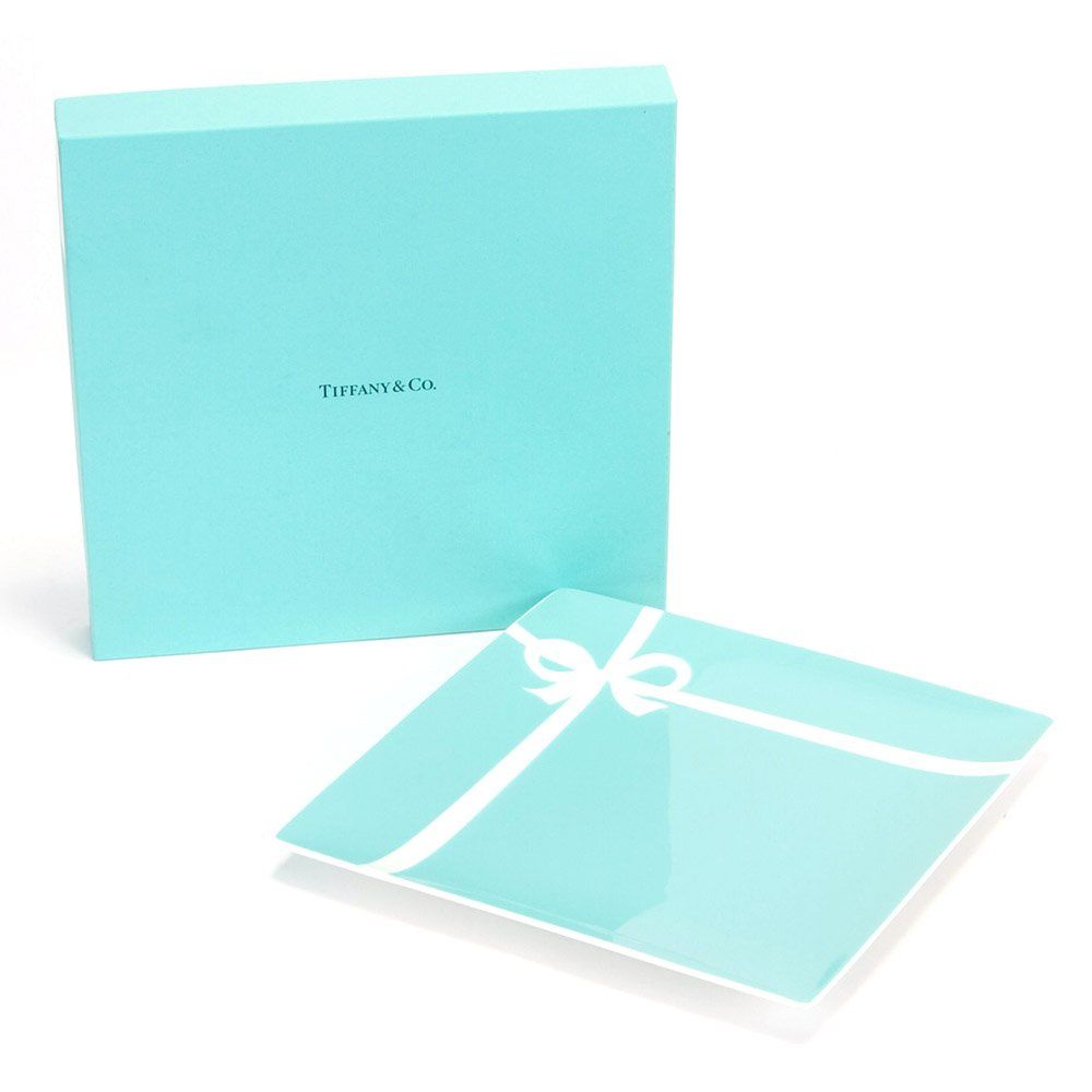 名入れ対応可 ティファニー TIFFANY＆Co ブルー ボックス プレート ボーンチャイナ 食器 名入れなし