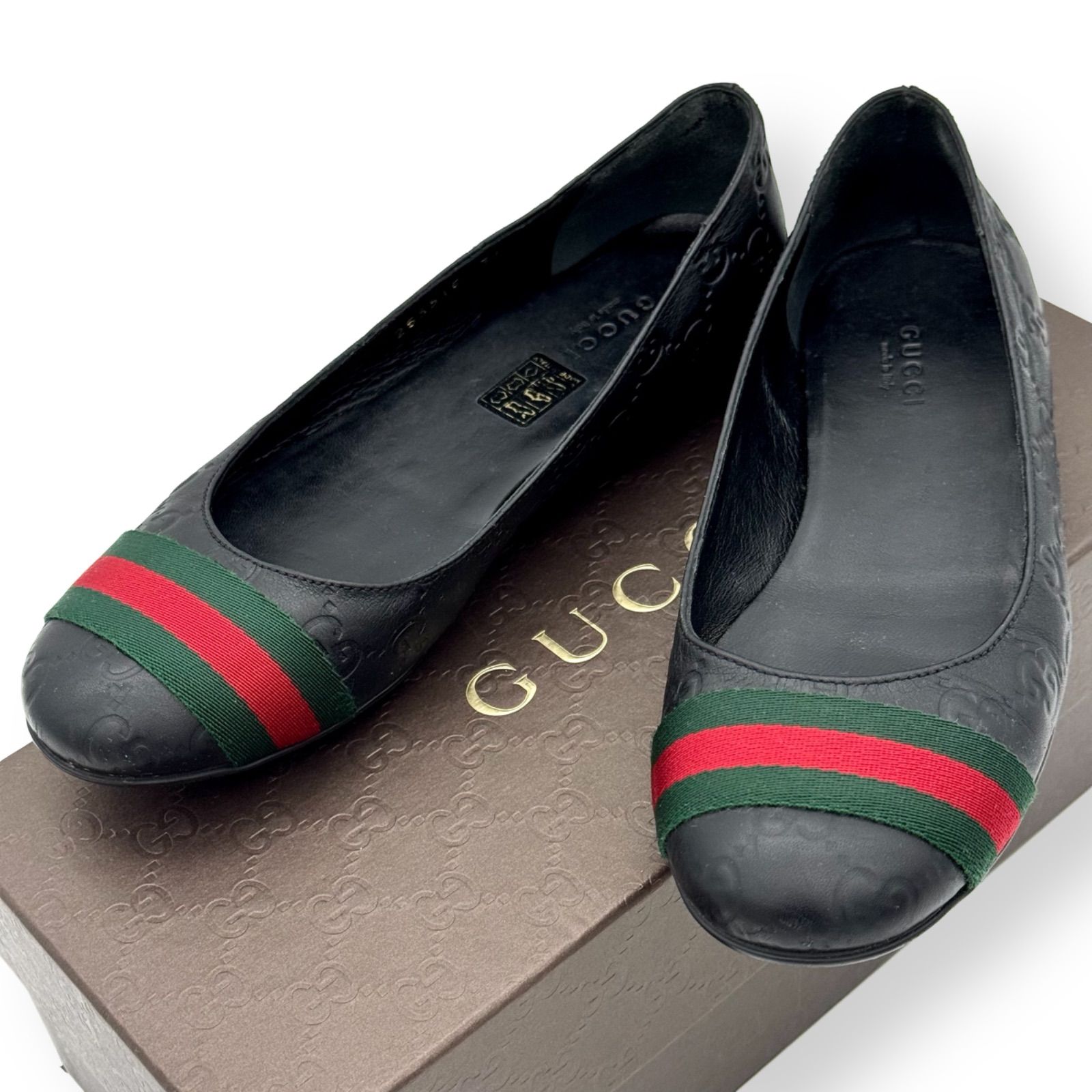 gucci ブラックロゴフラットシューズ コメ兵｜グッチ GUCCI フラットシューズ｜GUCCI｜レディース