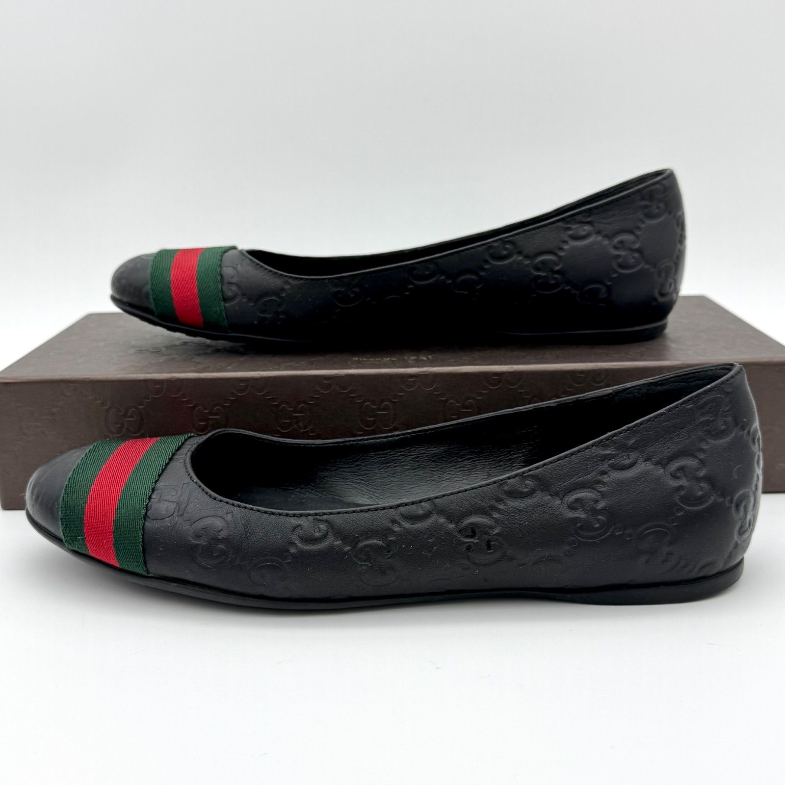 GUCCI グッチ フラットシューズ 靴 バレエシューズ 36 ブラック