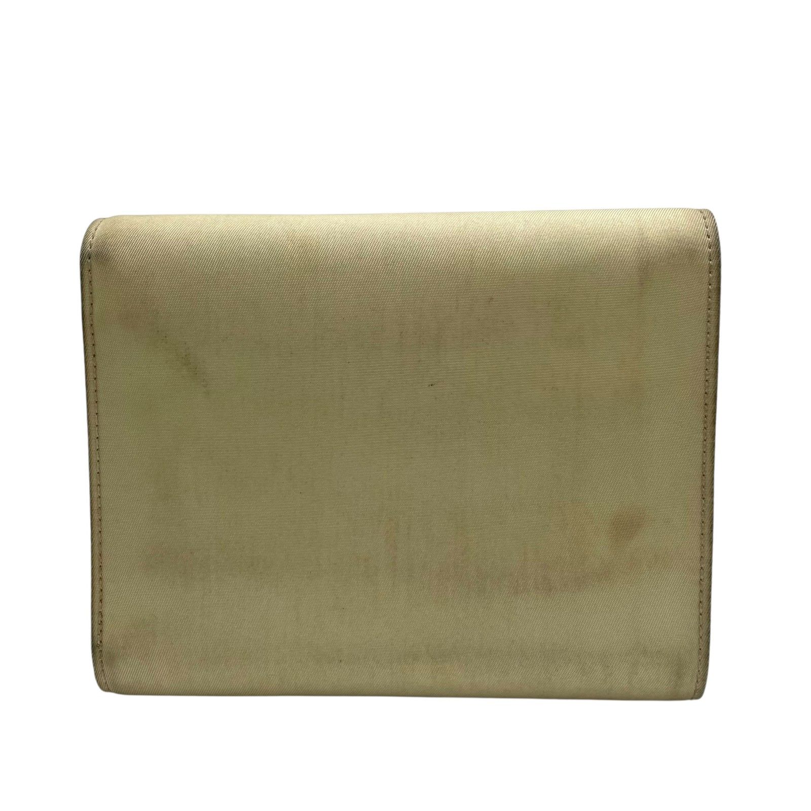 プラダ PRADA 三つ折り財布 コンパクトウォレット ベージュ ナイロン