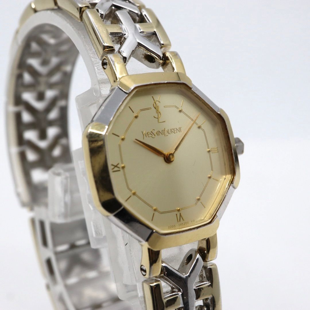 電池交換済】美品 イヴサンローラン Yves Saint Laurent オクタゴン