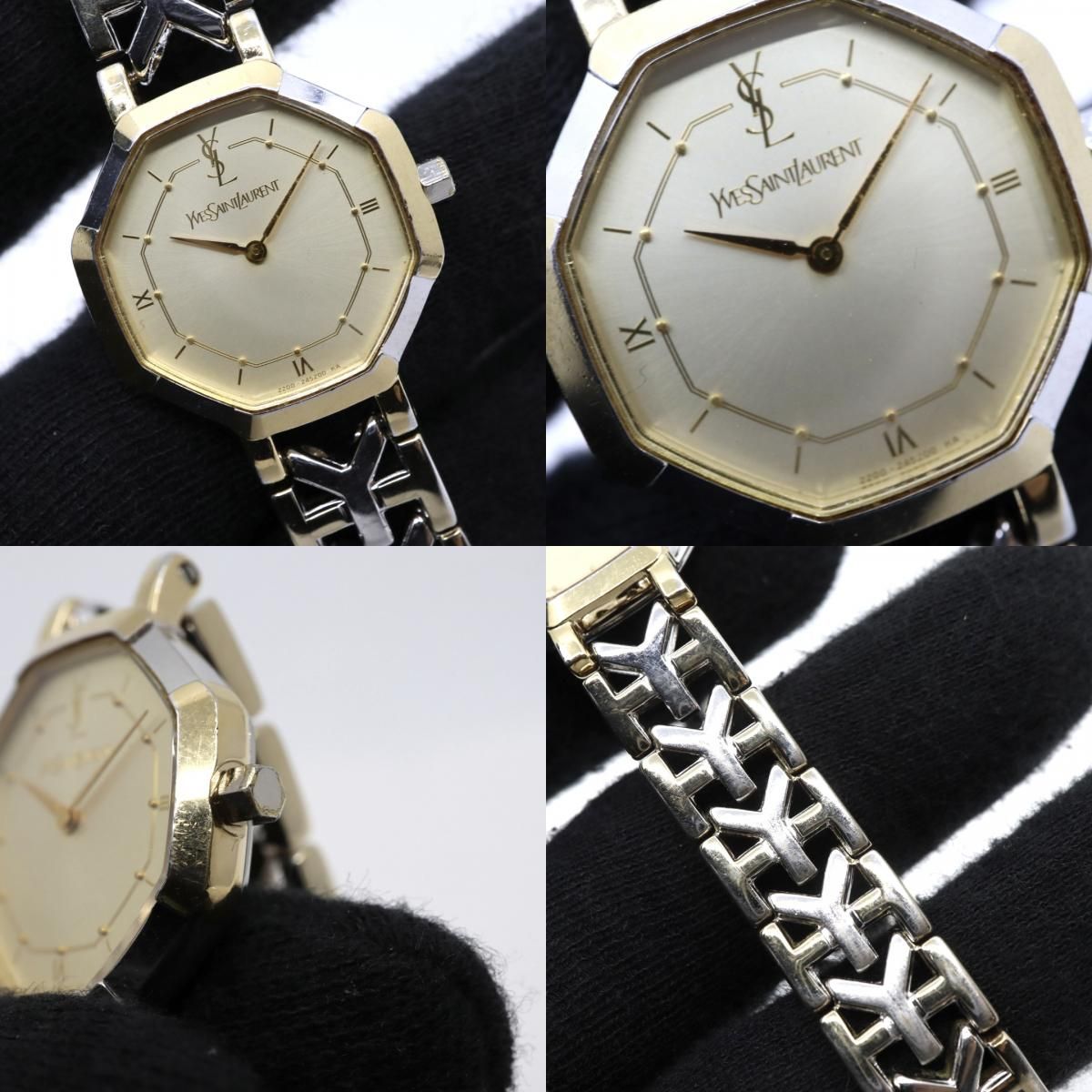 電池交換済】美品 イヴサンローラン Yves Saint Laurent オクタゴン