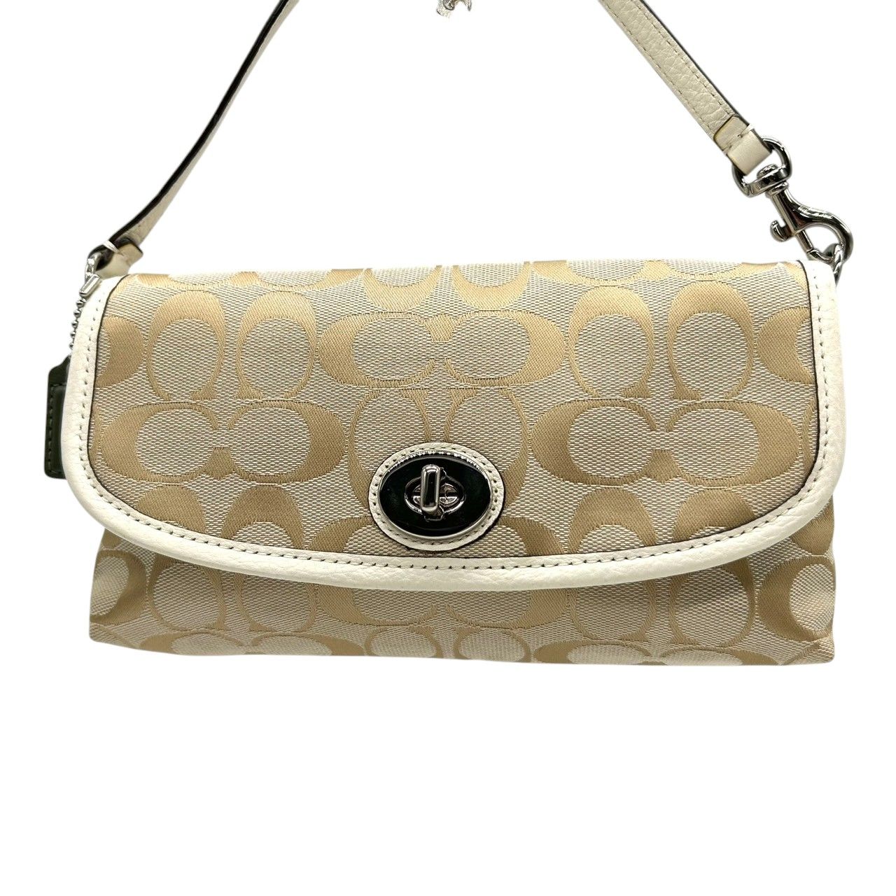 未使用級 コーチ COACH アクセサリーポーチ ハンドバッグ シグネチャー 