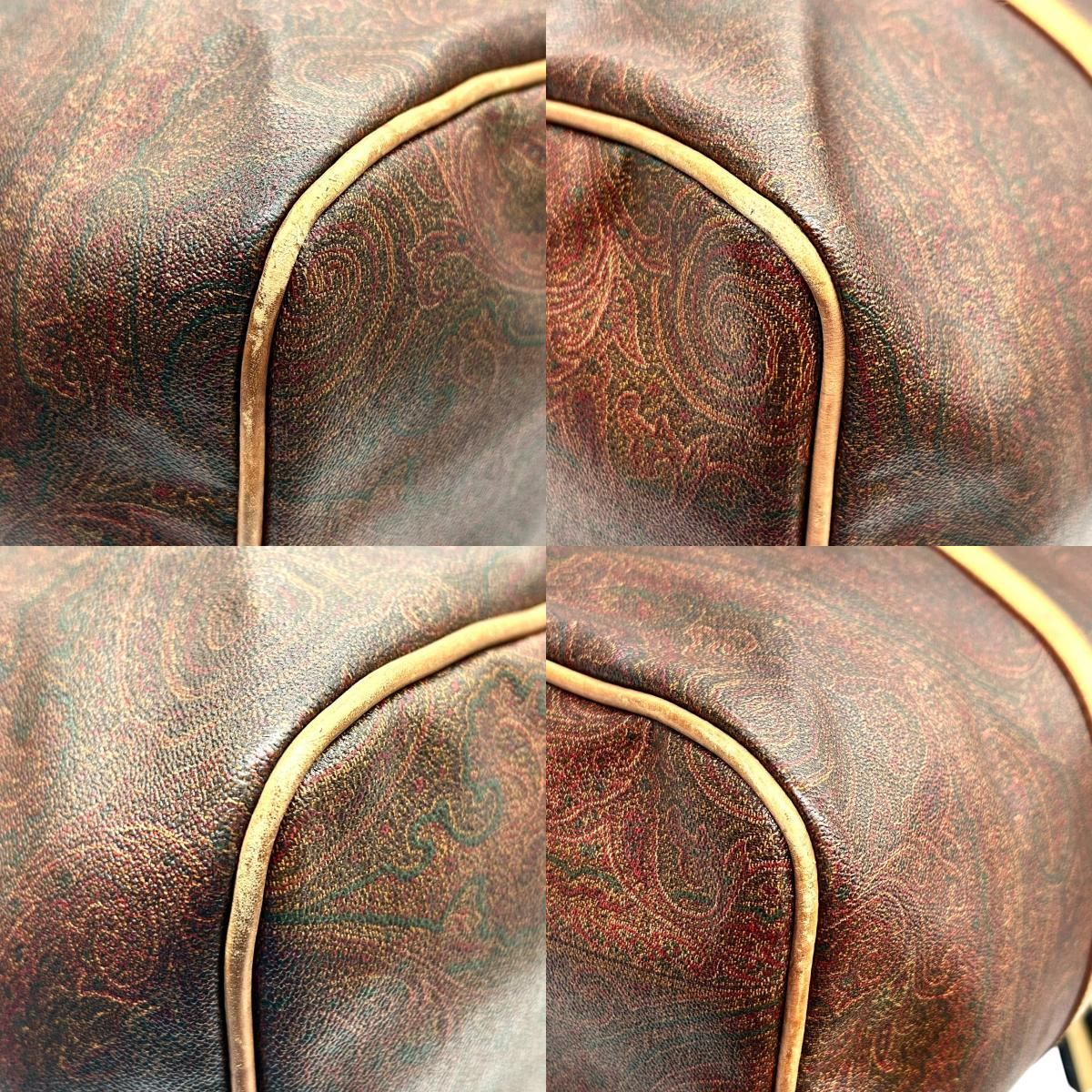 エトロ ETRO ボストンバッグ ハンドバッグ ペイズリー柄 PVC レザー 本