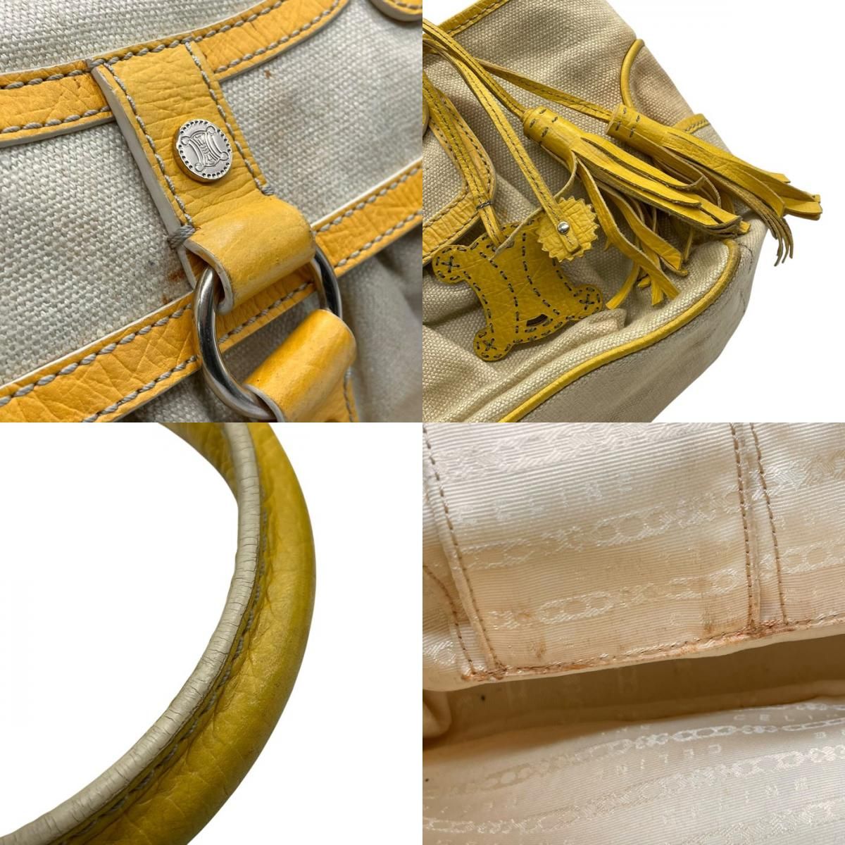 CELINE セリーヌ ブギーバッグ ハンドバッグ キャンバス レザー  