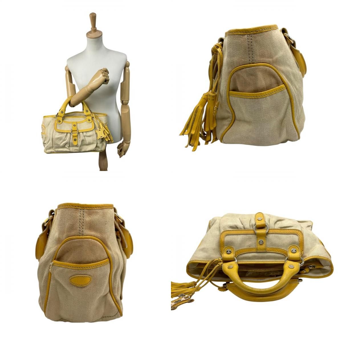 CELINE セリーヌ ブギーバッグ ハンドバッグ キャンバス レザー