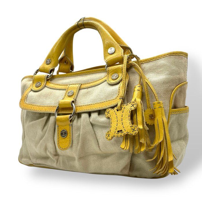 CELINE セリーヌ ブギーバッグ ハンドバッグ キャンバス レザー