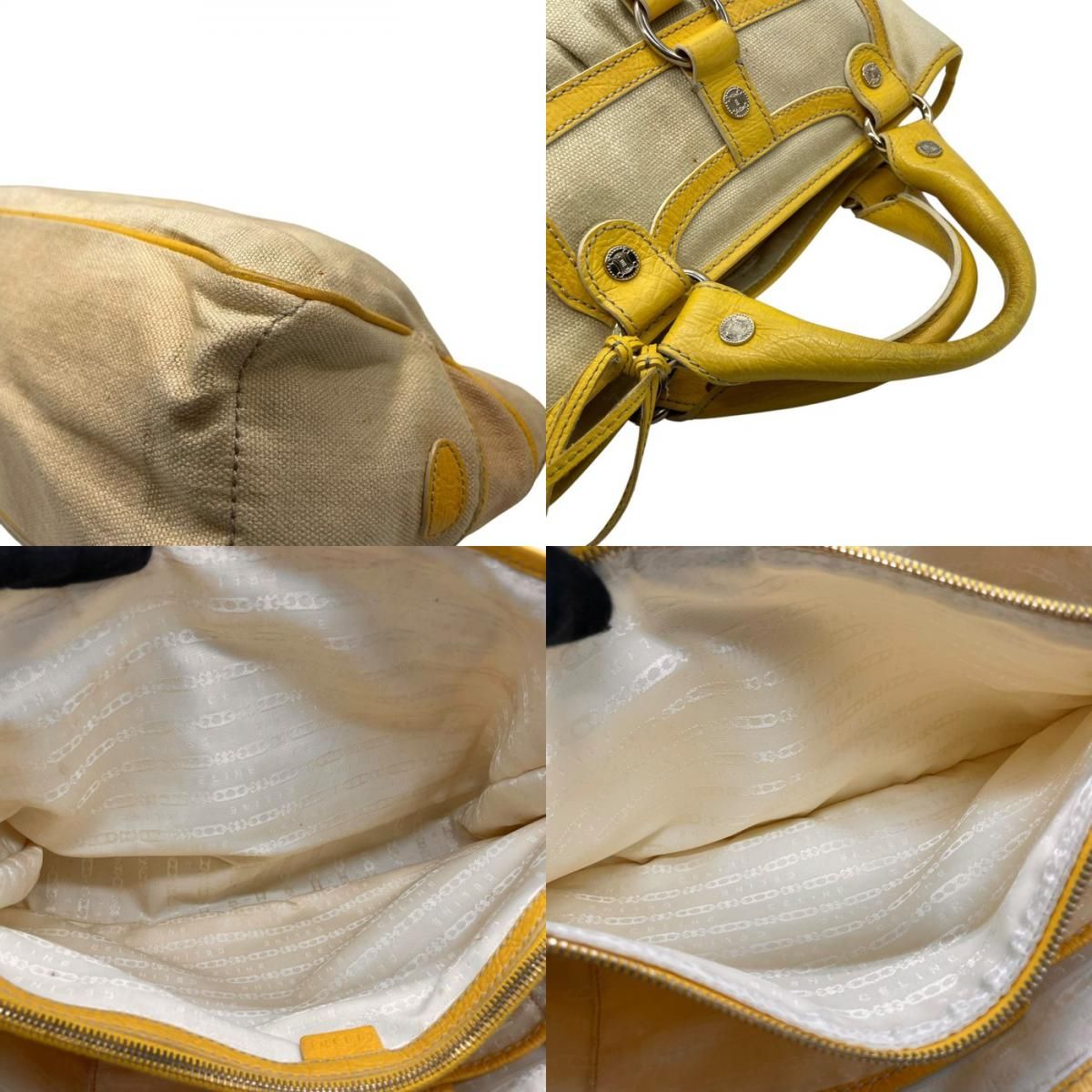 CELINE セリーヌ ブギーバッグ ハンドバッグ キャンバス レザー  