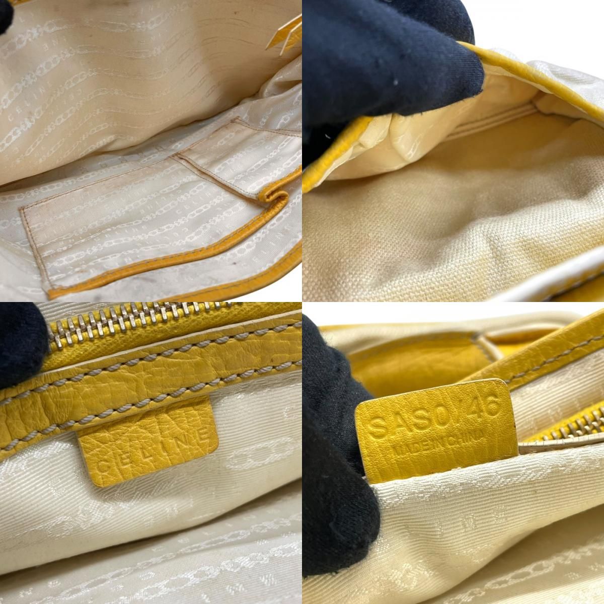 CELINE セリーヌ ブギーバッグ ハンドバッグ キャンバス レザー  