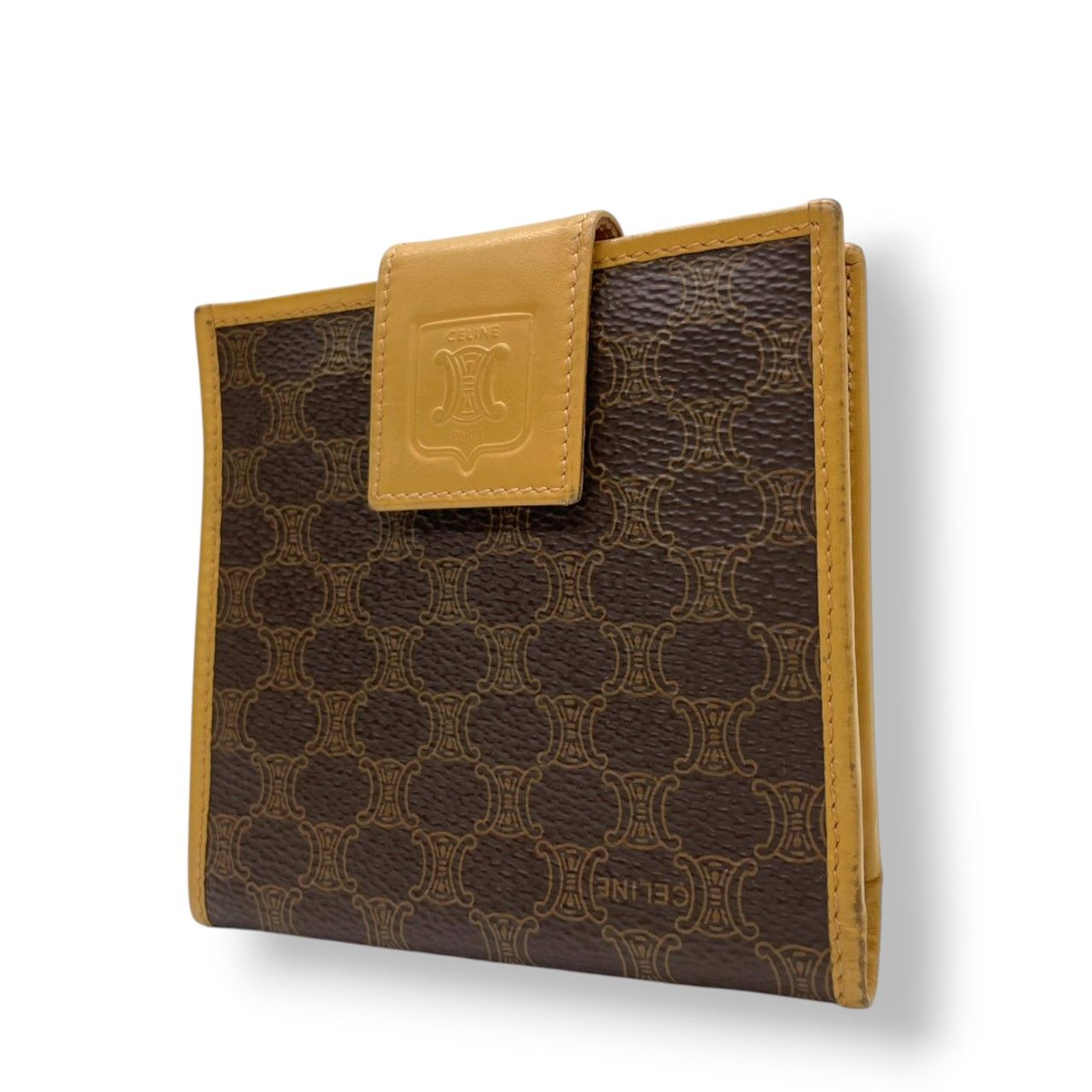 良品】セリーヌ CELINE マカダム トリオンフ 二つ折り財布 コンパクト