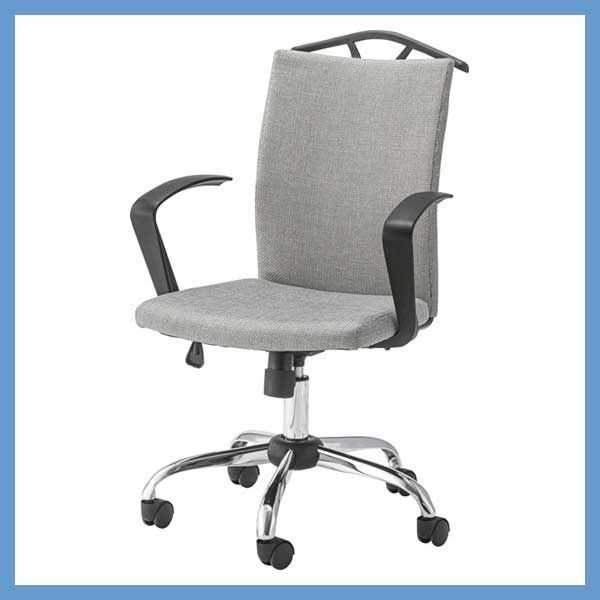 オフィスチェア 回転式 昇降機能 ロッキング機能 W58 5 D67 H96 104 SH43 51cm 上着掛けハンガー付き No 40 グレー