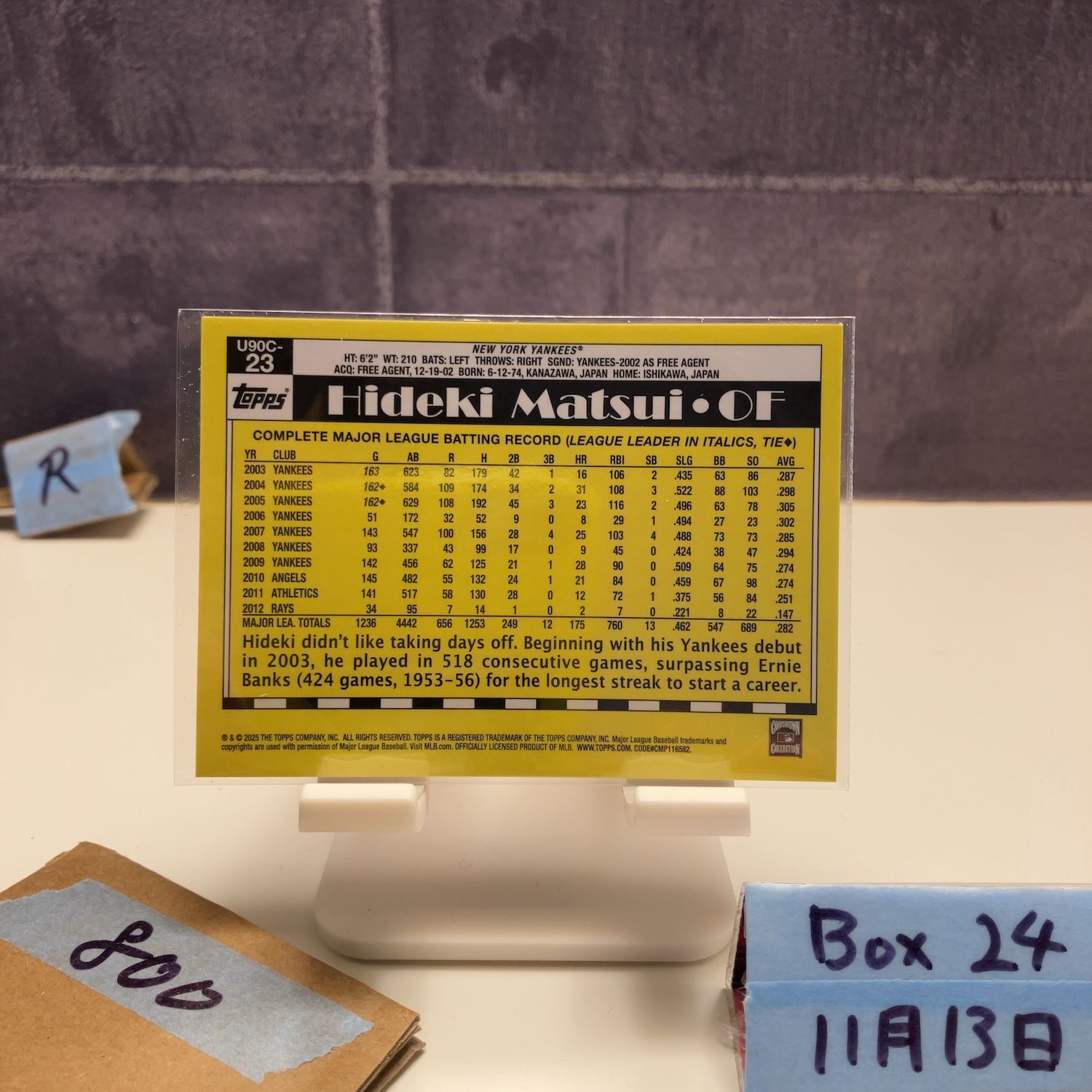 2024 Topps Chrome 松井秀喜 Hideki Matsui ニューヨークヤンキース