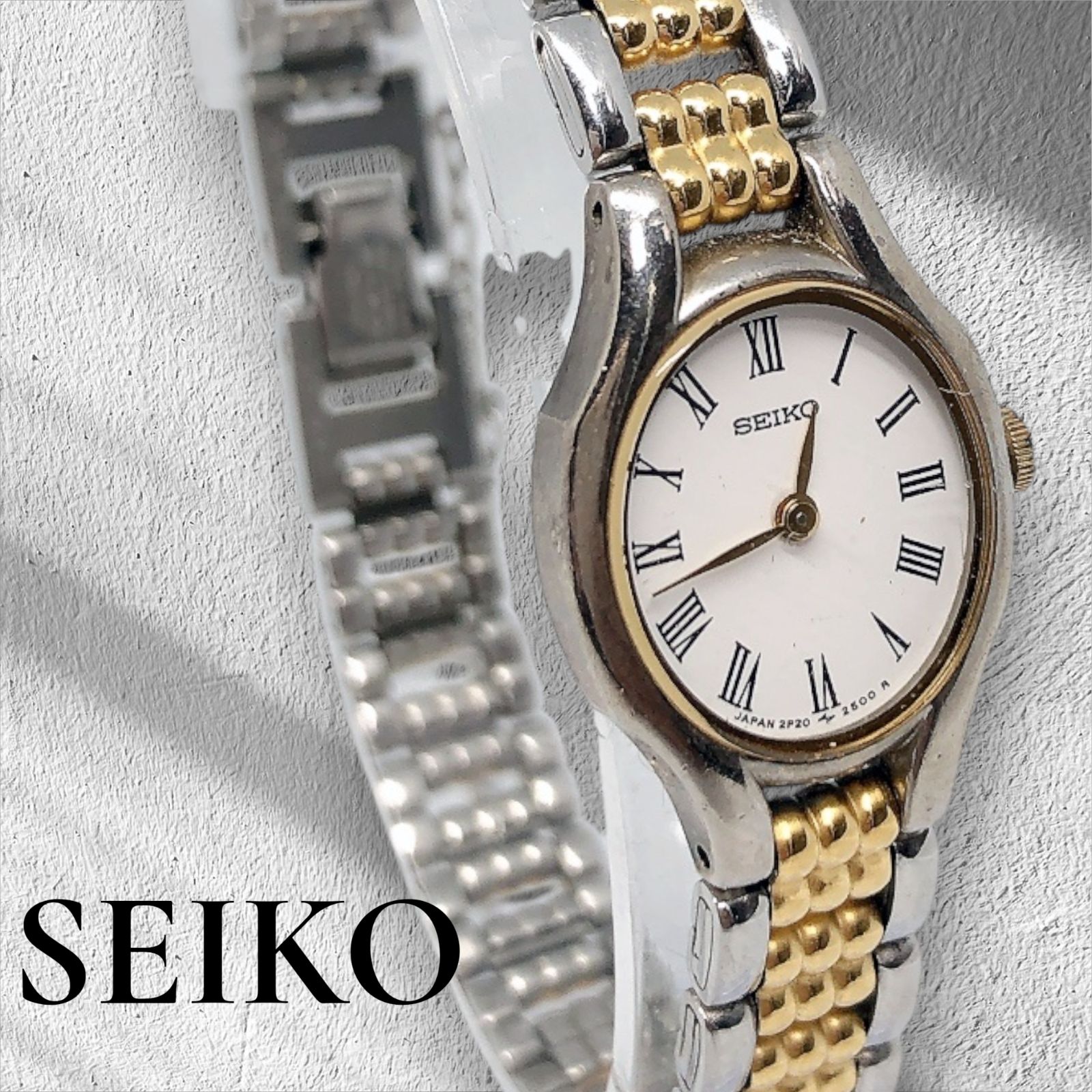 SEIKO セイコー 2P20-6220 R0 文字盤 ホワイト 2針 オーバル 楕円形