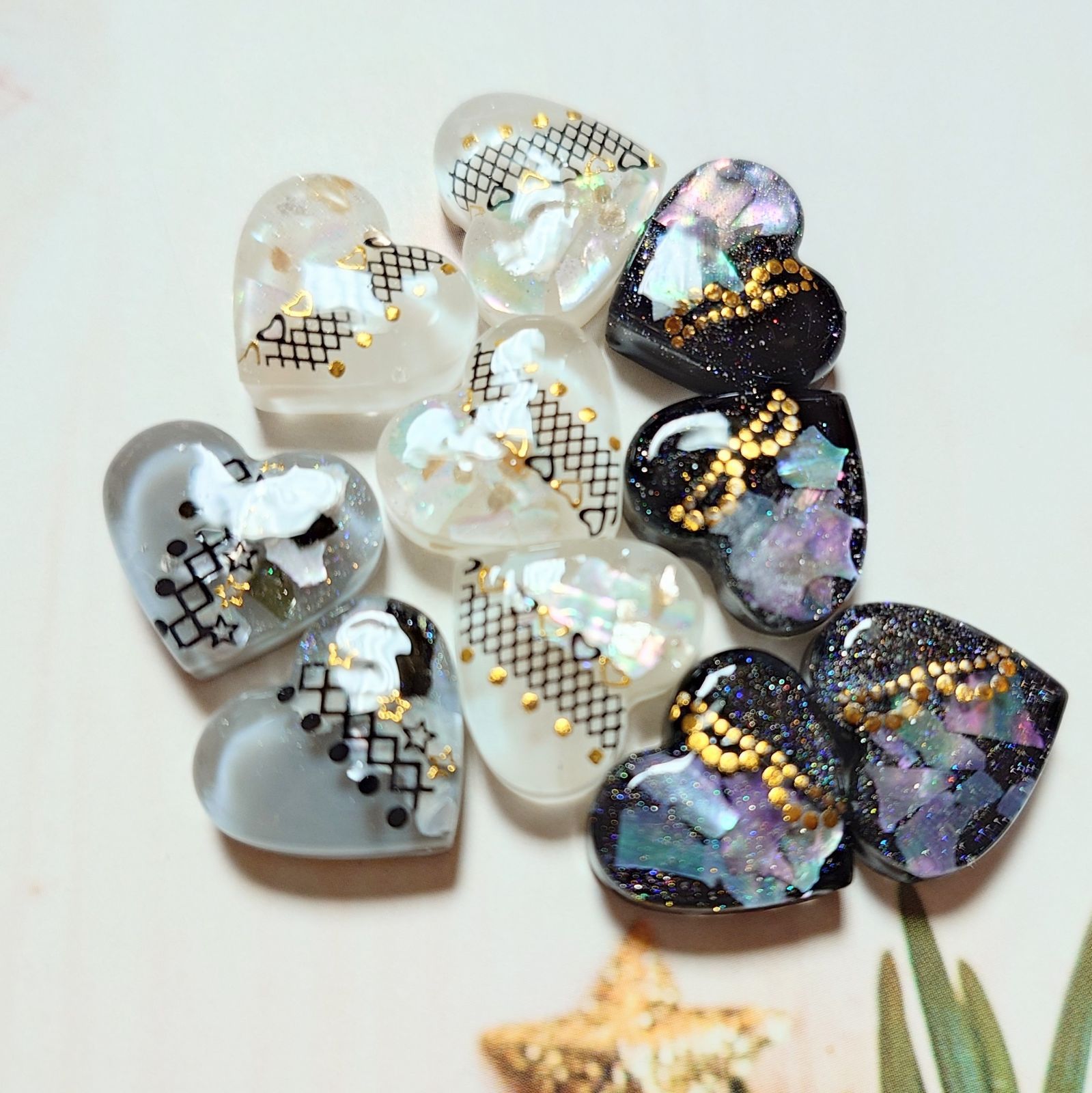 レジン カボション ハンドメイド シェル オリジナルパーツセット No