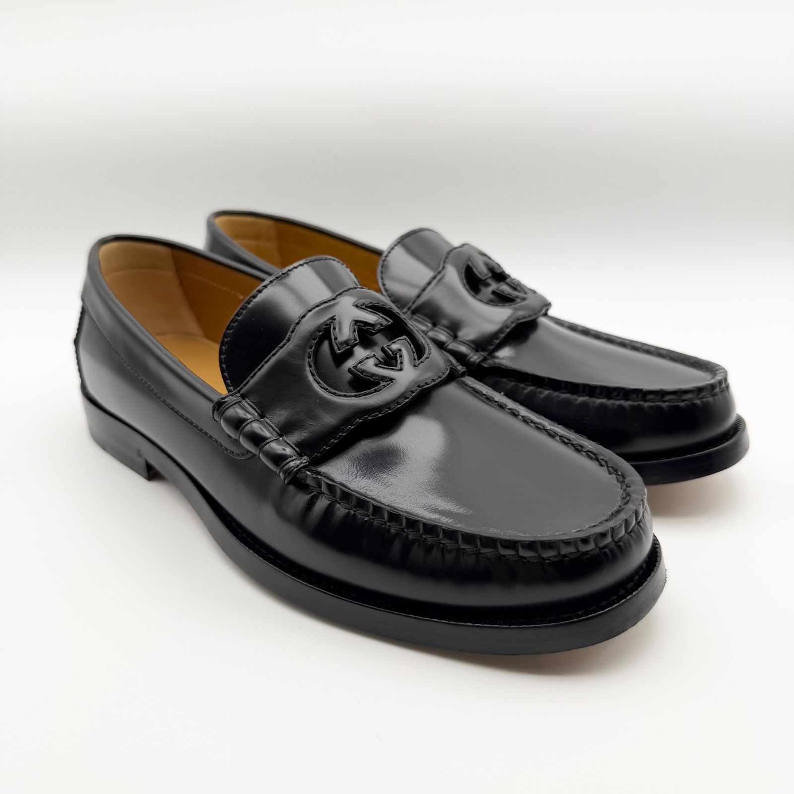 美品　GUCCI　インターロッキングG　ローファー　黒　38 1/2 美品 GUCCI インターロッキングG ローファー 黒 38 1/2 楽天市場