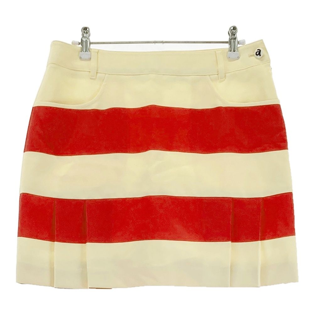 サイズ：40 ARCHIVIO アルチビオ インナー付プリーツスカート ボーダー