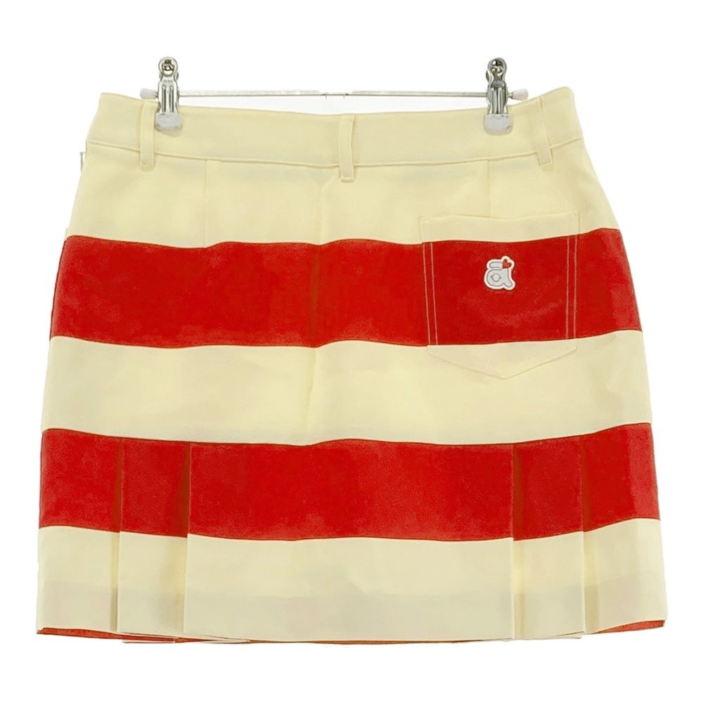 サイズ：40 ARCHIVIO アルチビオ インナー付プリーツスカート ボーダー