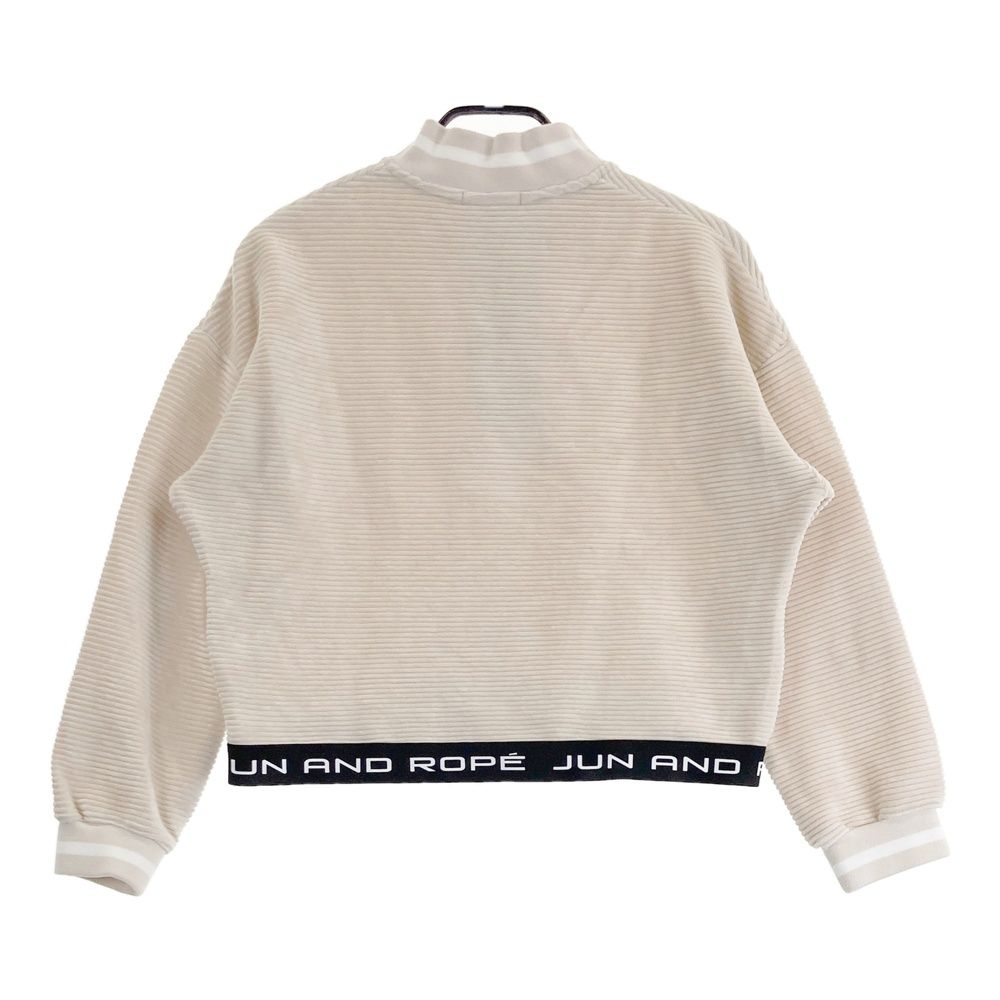 ジュンアンドロペ　レディース セーター・トレーナー ベージュ/ホワイト サイズ：L JUN&ROPE ジュン アンド ロペ ハーフジップ 長袖 スウェット