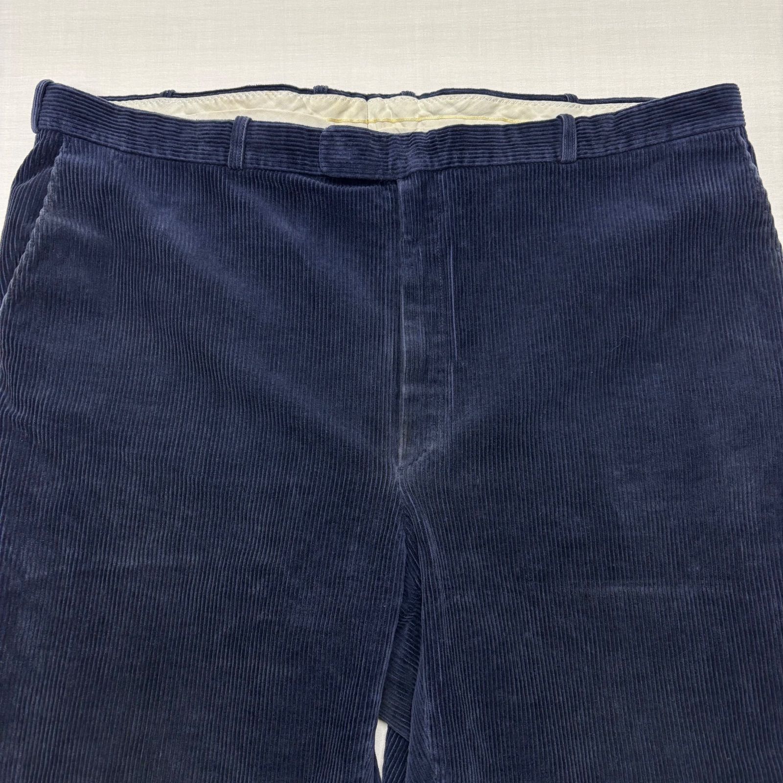 フランス生地 Velcorex 太畝 コーデュロイパンツ ネイビー 紺 W