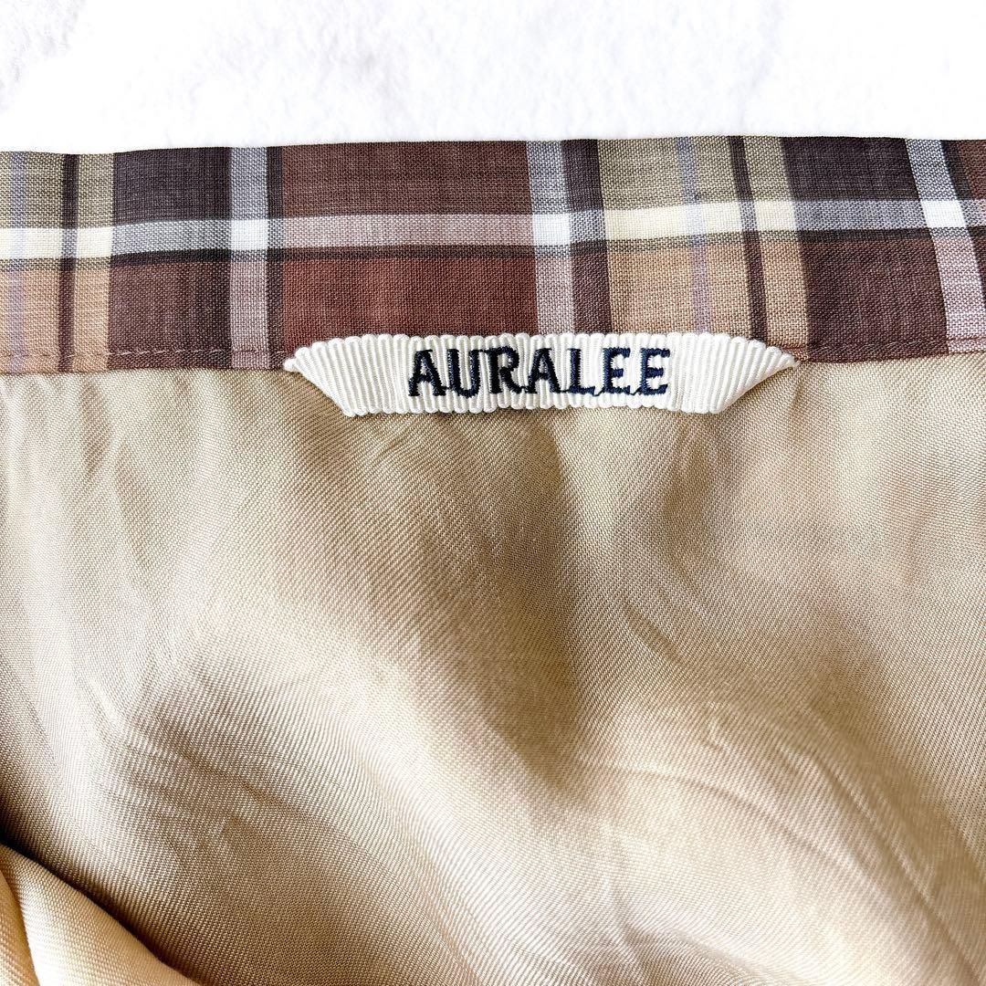 cnr0048* AURALEE オーラリー シアークロス プリーツスカート チェック