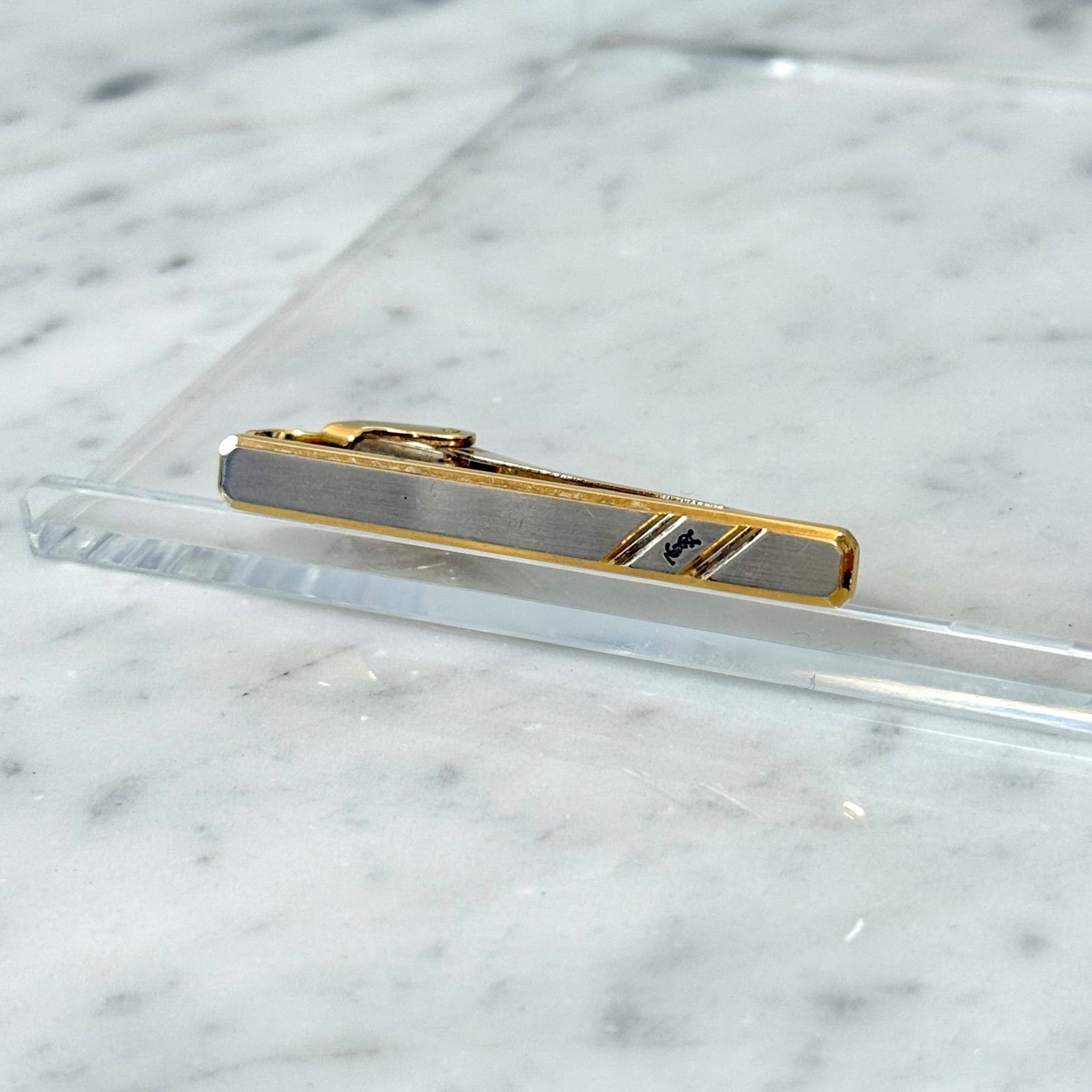 美品 Yves Saint Laurent イヴサンローラン ネクタイピン 銀 金