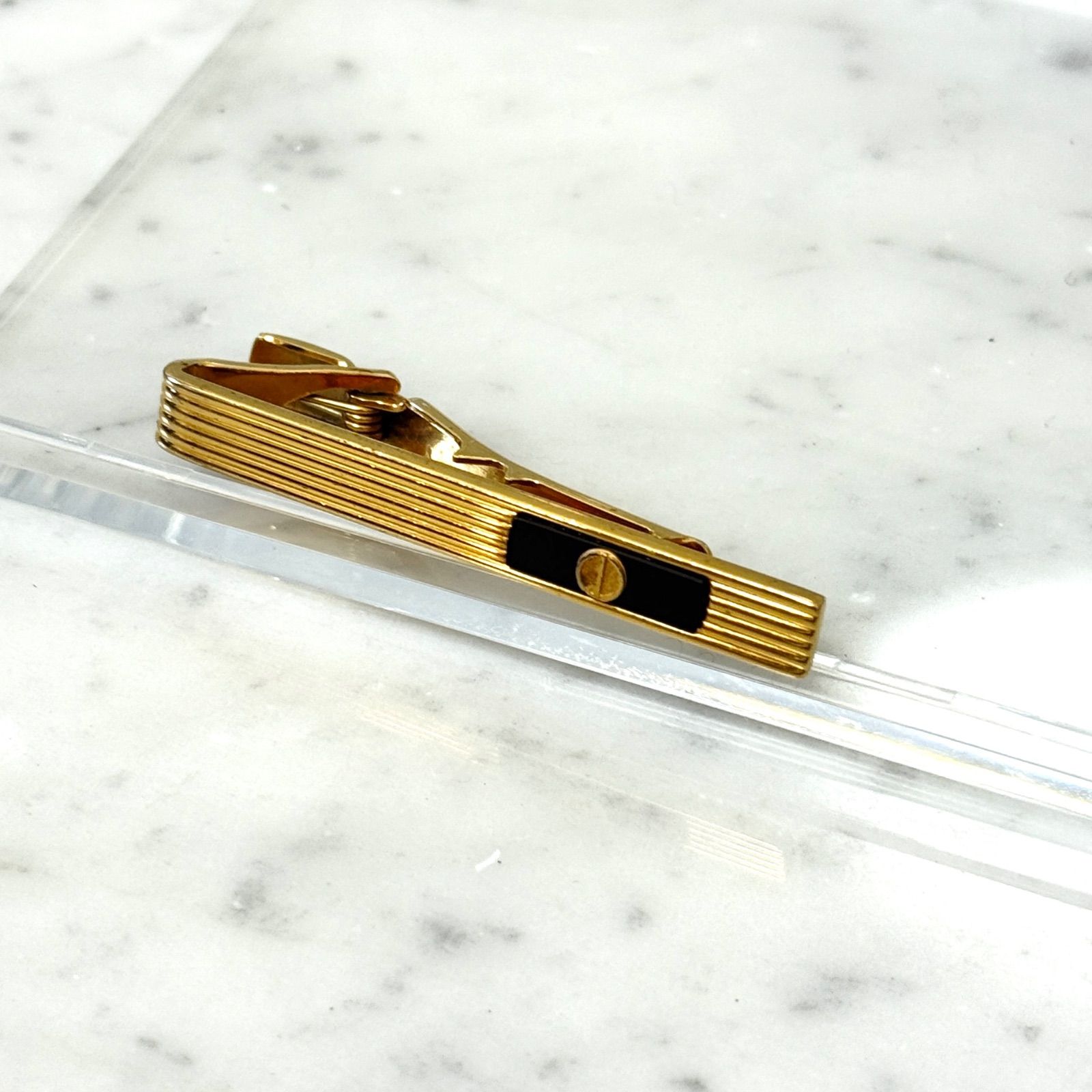 dunhill ダンヒル ネクタイピン ゴールド GOLD ブラック 黒 ロゴ