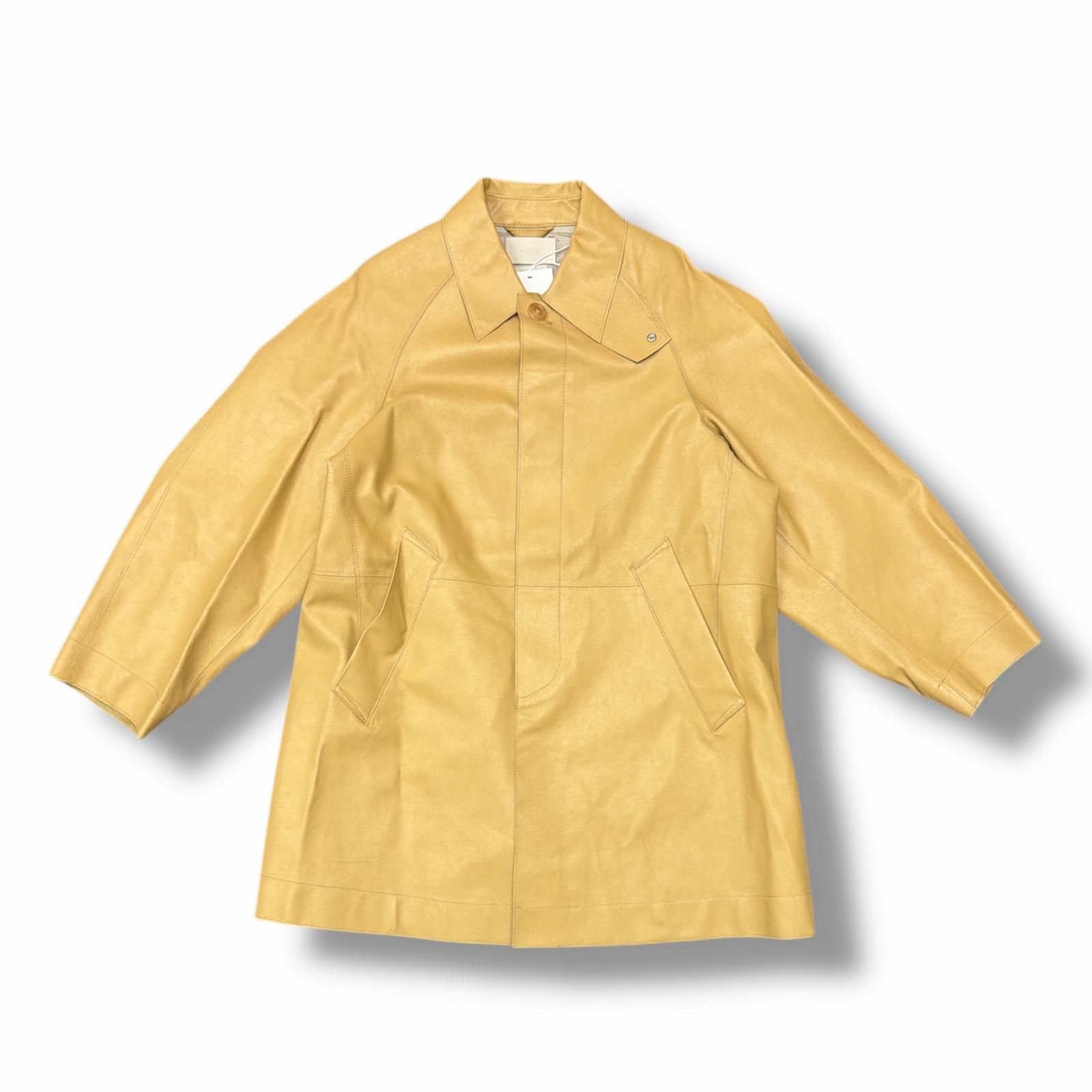 参考上代132000円 未使用 YOKE 25SS LEATHER CUT-OFF HALF COAT レザー