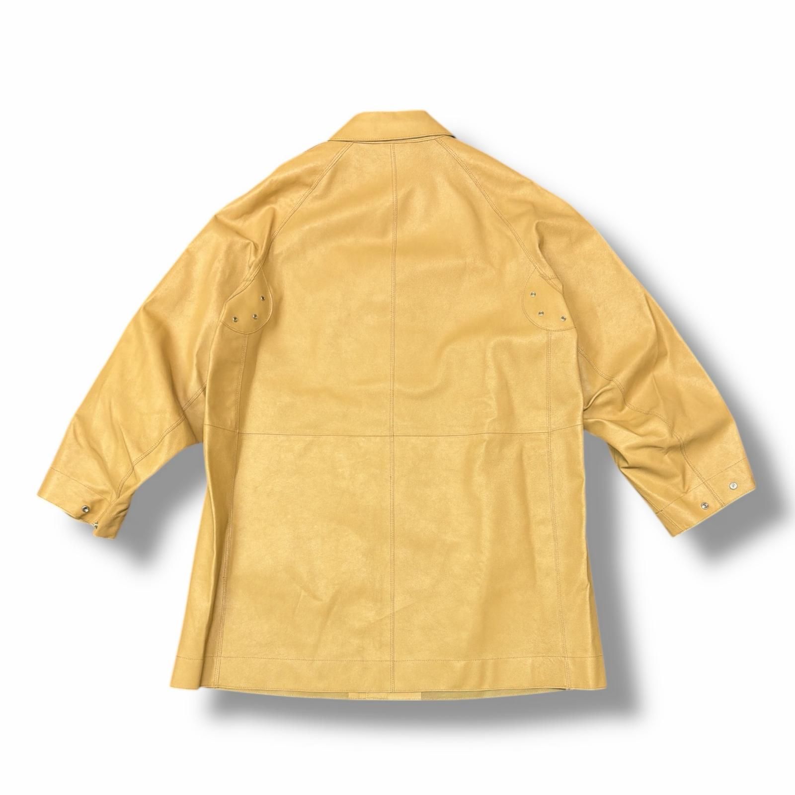 参考上代132000円 未使用 YOKE 25SS LEATHER CUT-OFF HALF COAT レザー 
