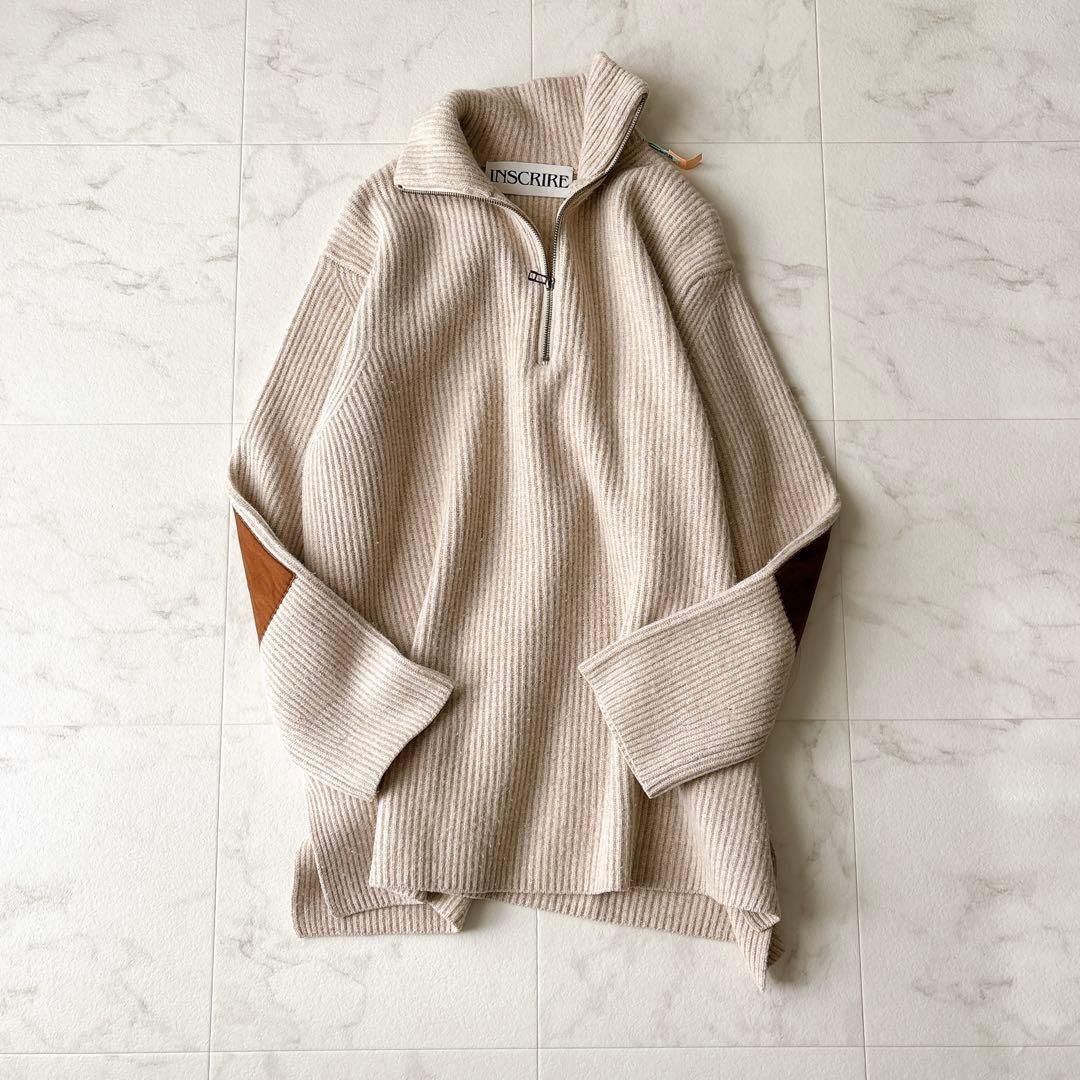 cnr0017* INSCRIRE アンスクリア ハーフジップ ニット ウール カシミヤ