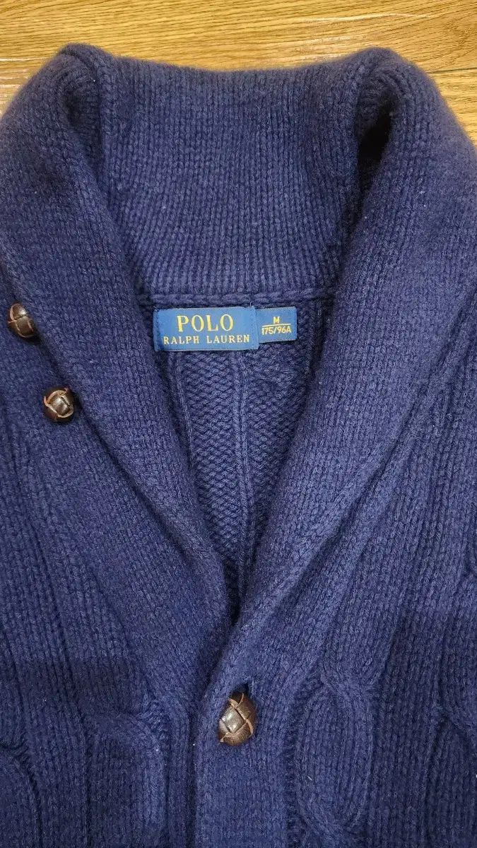 ポロラルフローレン ショールカラー ケーブルニット カーディガン M