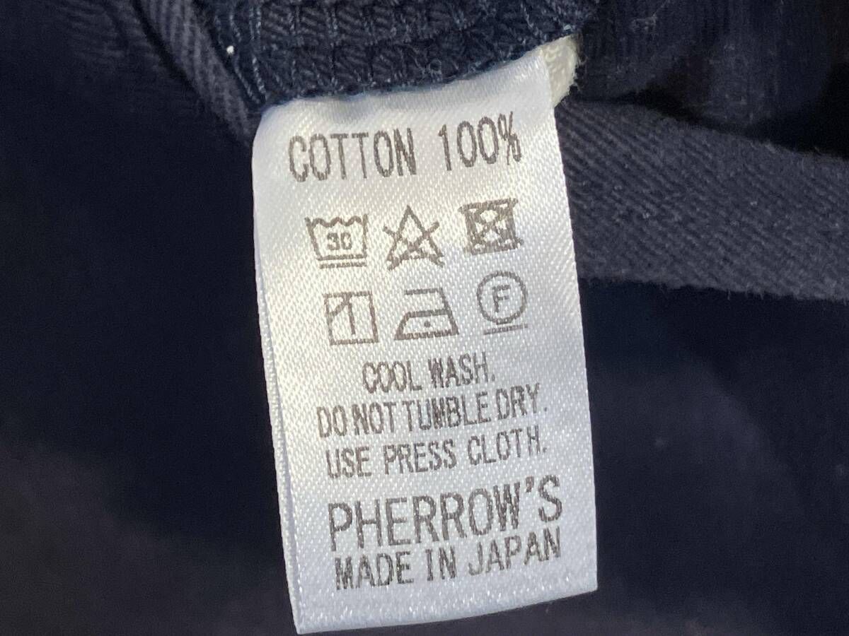 PHERROW'S cotton pants navy size36 綿パン ネイビー フェローズ