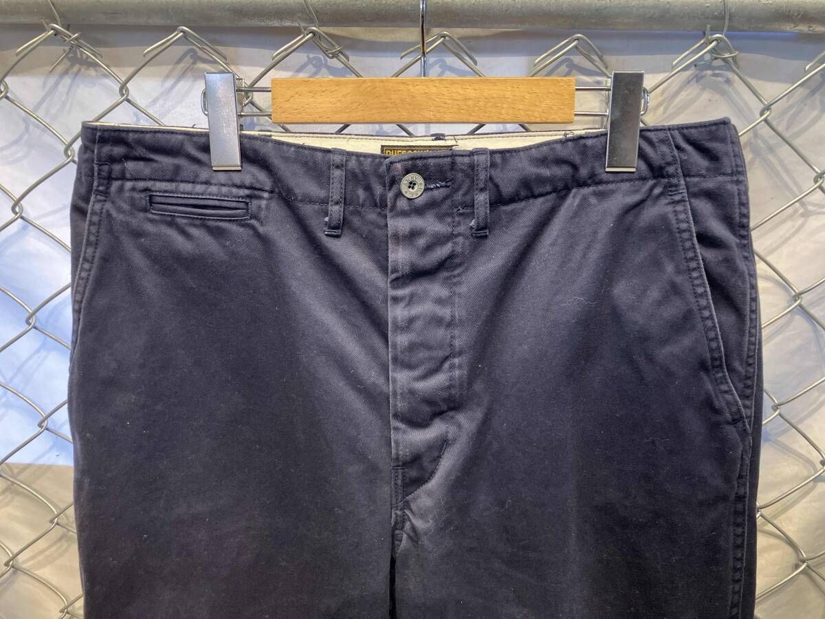 【値下げ】Pherrow’s フェローズ コットンパンツ ネイビー L 未使用 PHERROW'S cotton pants navy size36 綿パン ネイビー フェローズ