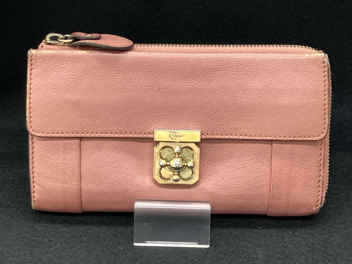 年末セール！クロエ　Chloe 長財布　ピンク Chloe クロエ 03-12-62-65 L字ファスナー長財布 ピンク - メルカリ