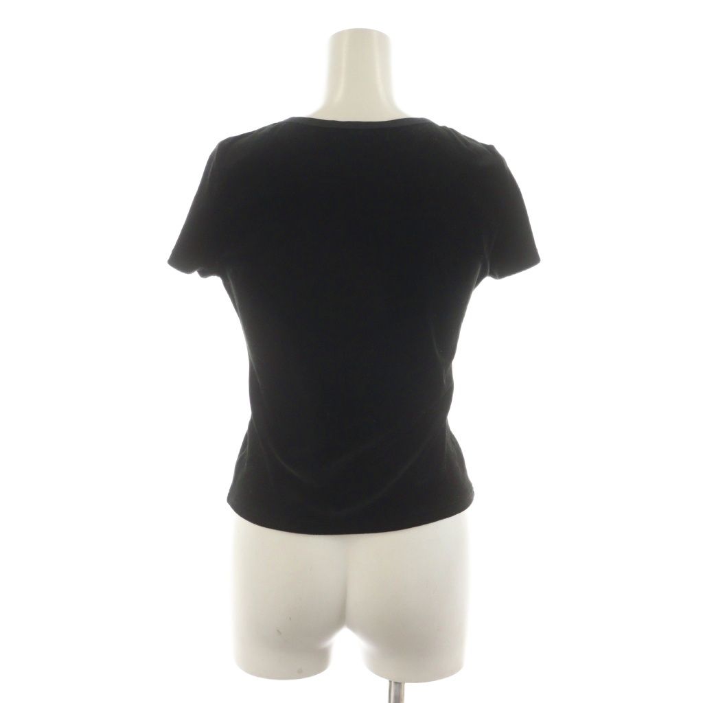 フォクシーニューヨーク FOXEY NEW YORK カットソー 半袖 ベロア 38 黒