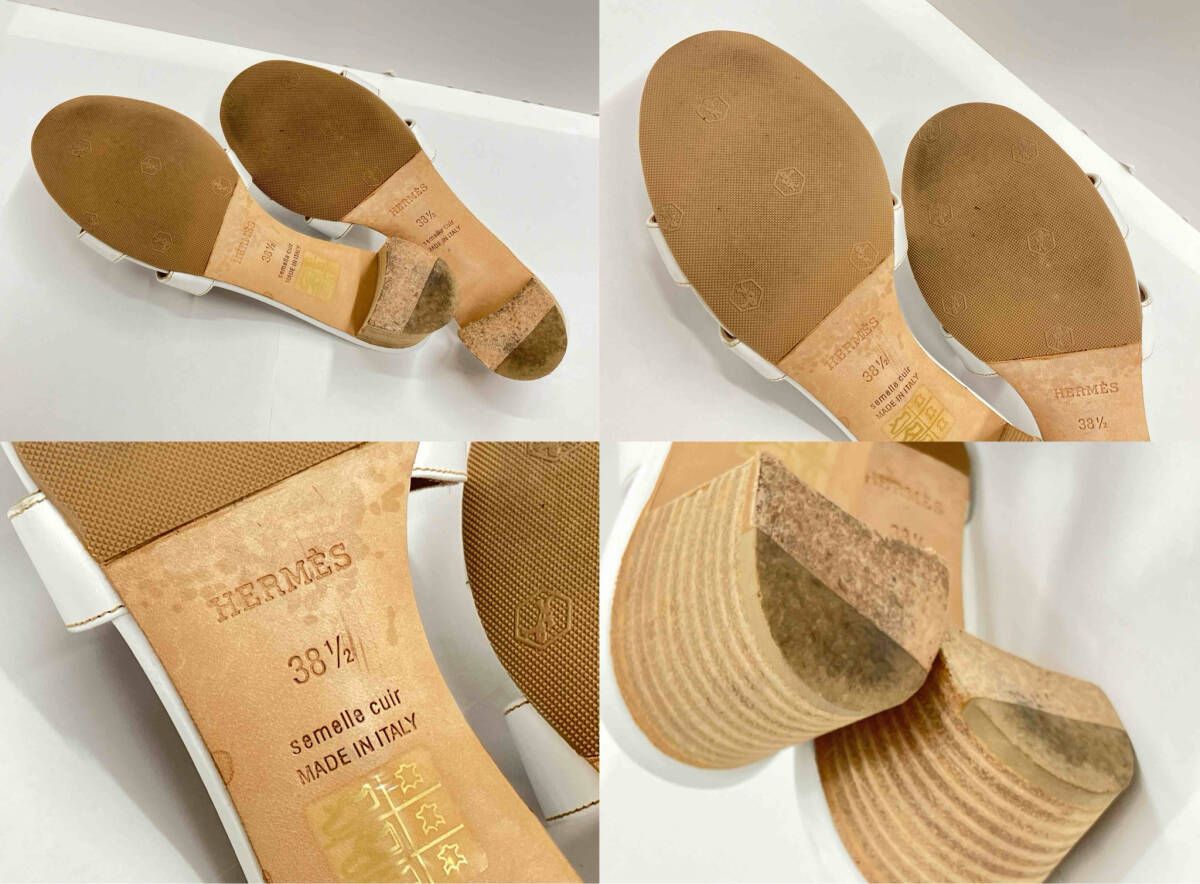 美品です！！HERMES エルメス オアジス　ゴールド　サイズ38 HERMES エルメス オアジス レザー サンダル サイズ38 1／2 箱有り