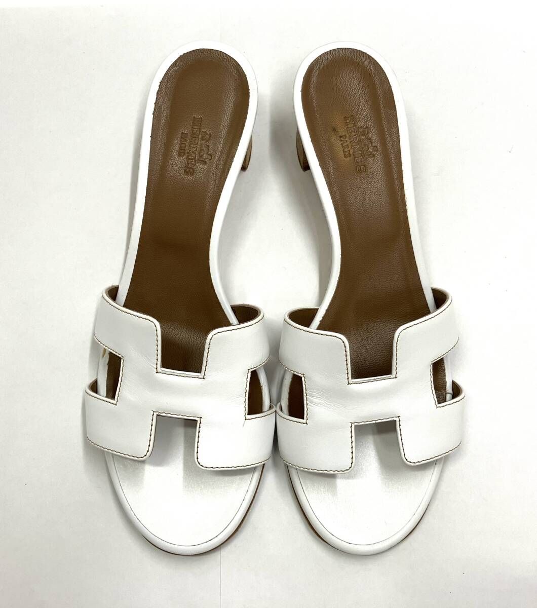HERMES】 サンダル オアジス白25cm(38) 箱・付属あり エルメス