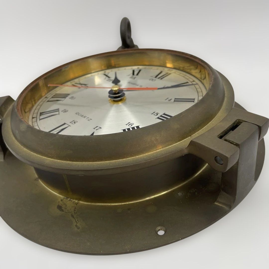 SHIPS TIME クオーツ 置時計 アンティーク 直径11.5cm 船舶時計 2026年