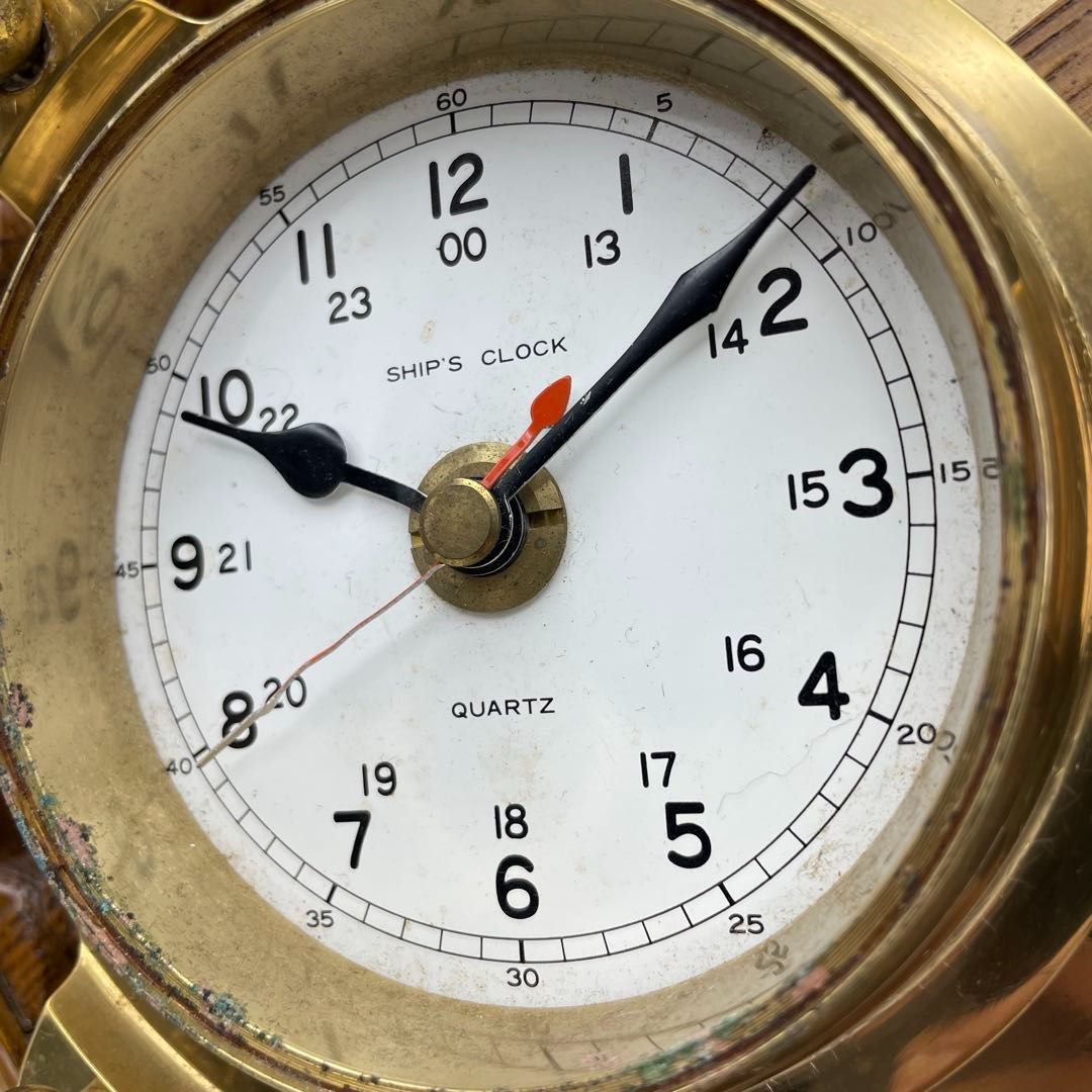 SHIPS TIME クオーツ 置時計 アンティーク 直径11.5cm 船舶時計 2026年