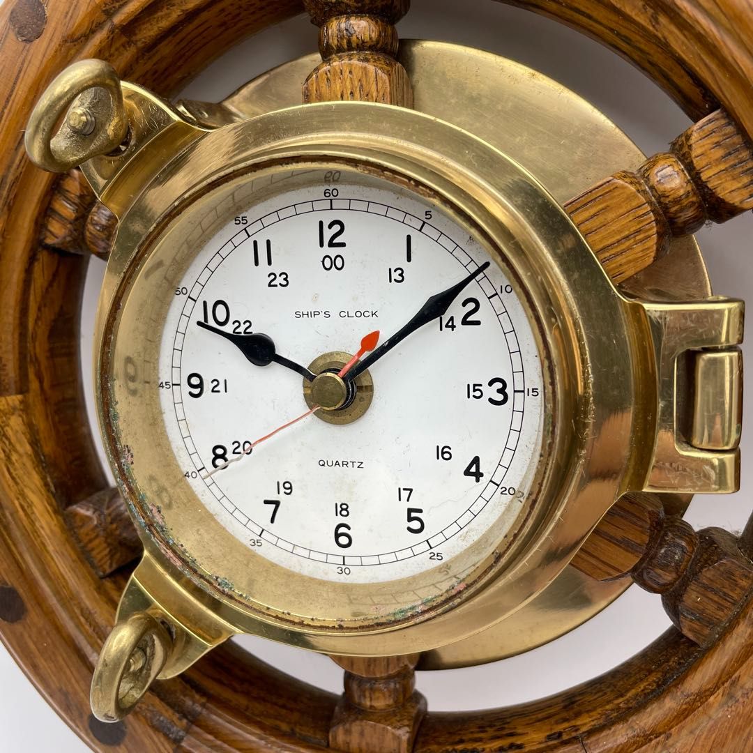 船舶用デザイン時計 掛け時計 2個セット 船舶時計 SHIPS'S TIME