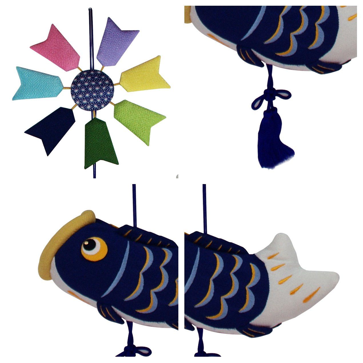 ちりめん 室内 鯉のぼり 吊り ふわふわ鯉のぼり こいのぼり 高さ105 cm リュウコドウ 通常版