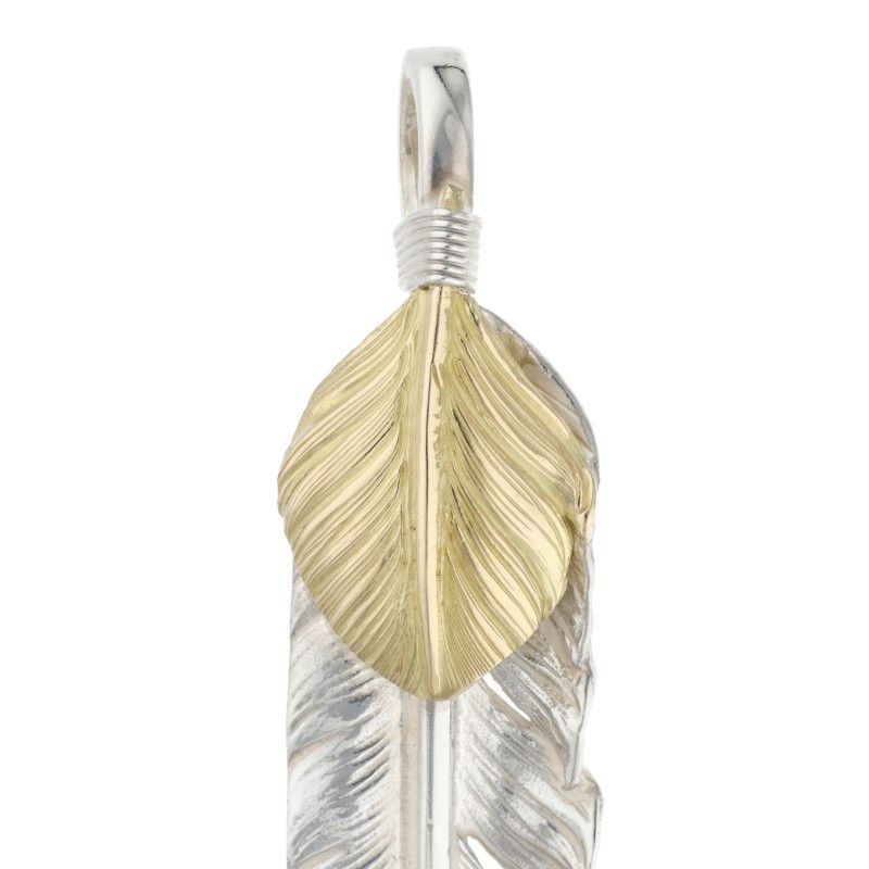 ゴローズ 上金特大フェザー 左向き ネックレストップ メンズ 特大