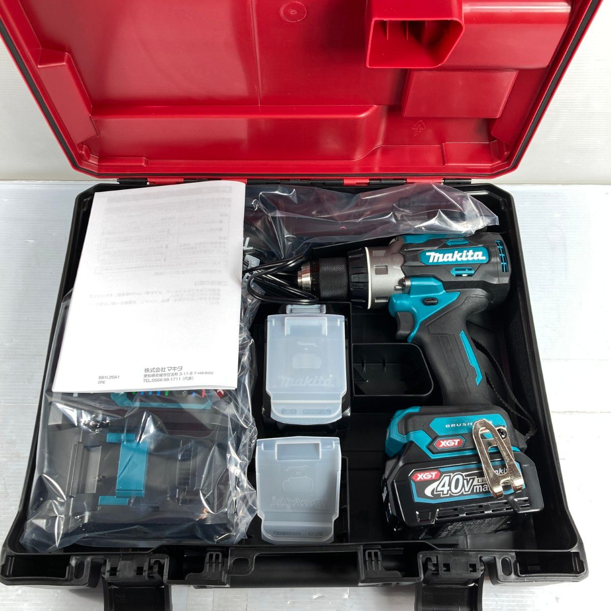 ＊＊MAKITA マキタ 40 Vmax 充電式ドライバドリル バッテリ 充電器 ケース付 PSEマークあり 2 ブルー 電動ドライバードリル ドリル ドライバー レンチ